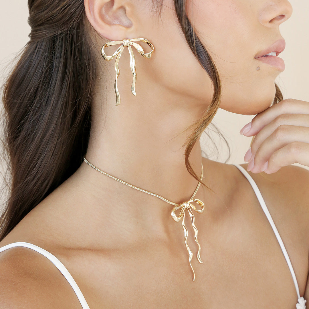【Ettika】オーガニック ボウ イヤリング ※関税込 Bow Organica Earrings – Ettika