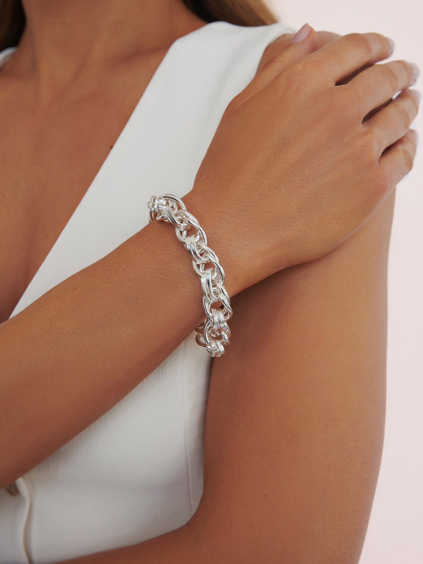 Luminous Links Bracelet Silver Plated model 2