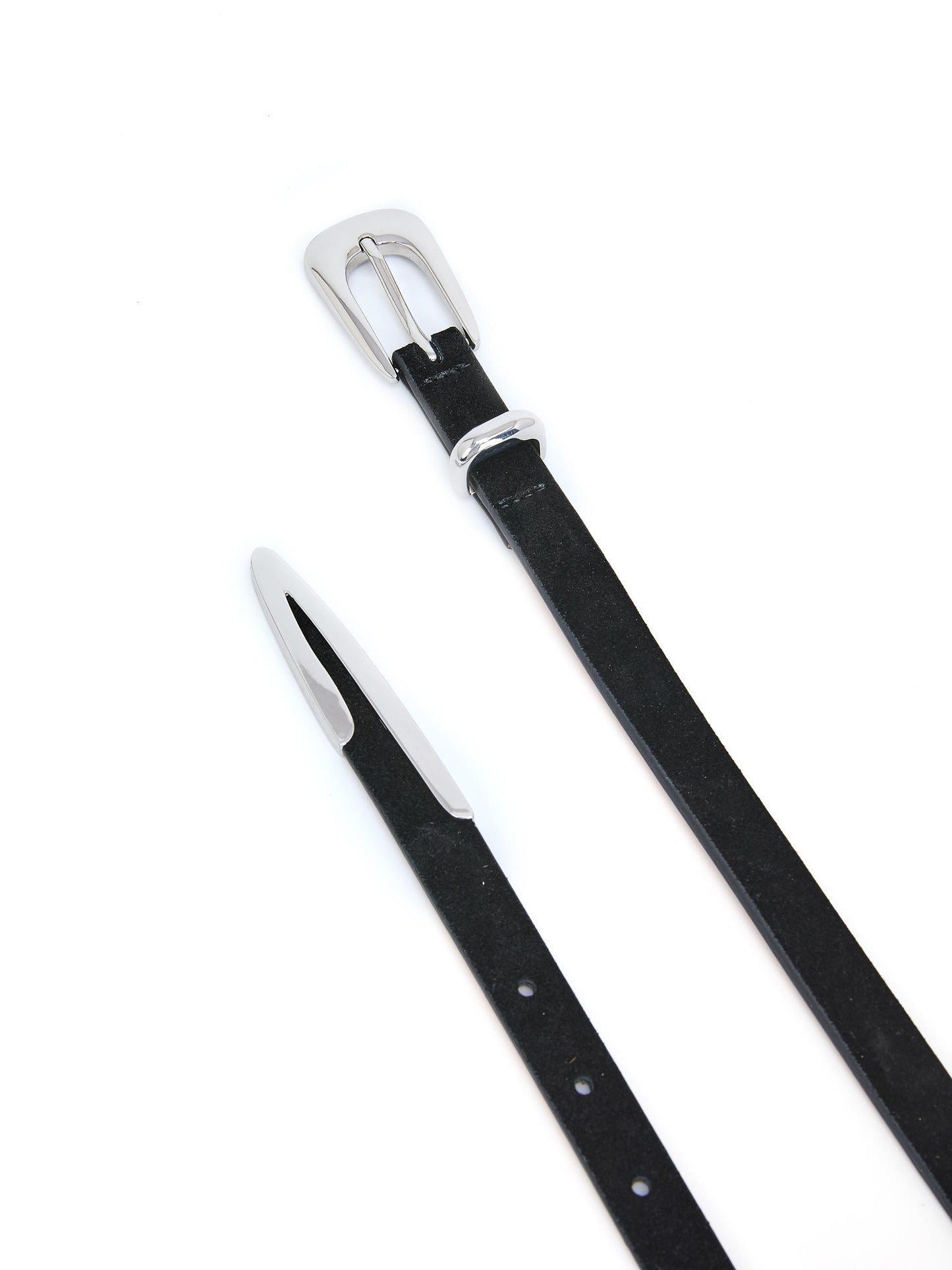 Modern Saddle Belt in Black and Silver