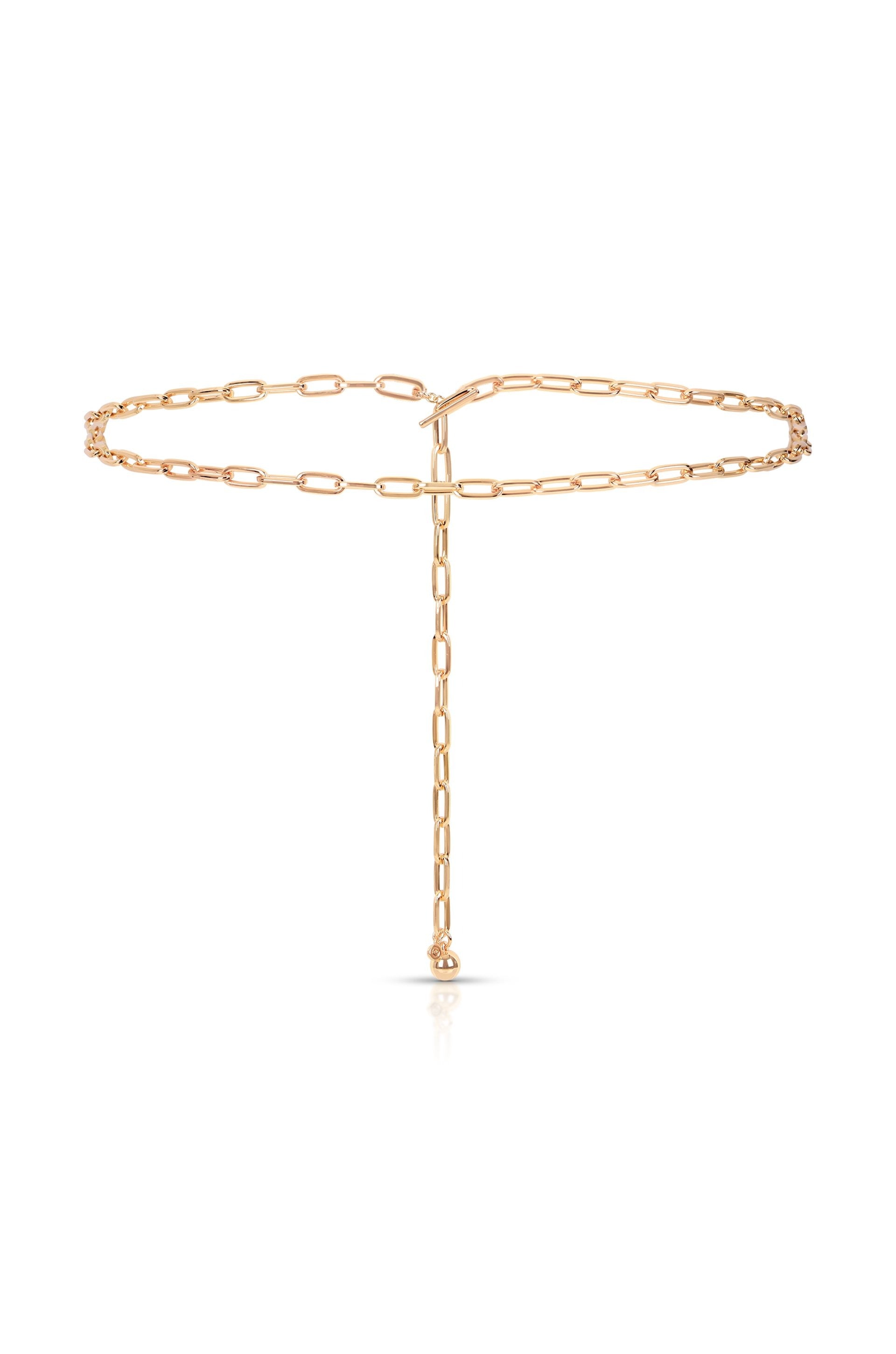 Paperclip Waist Chain Gold Tone