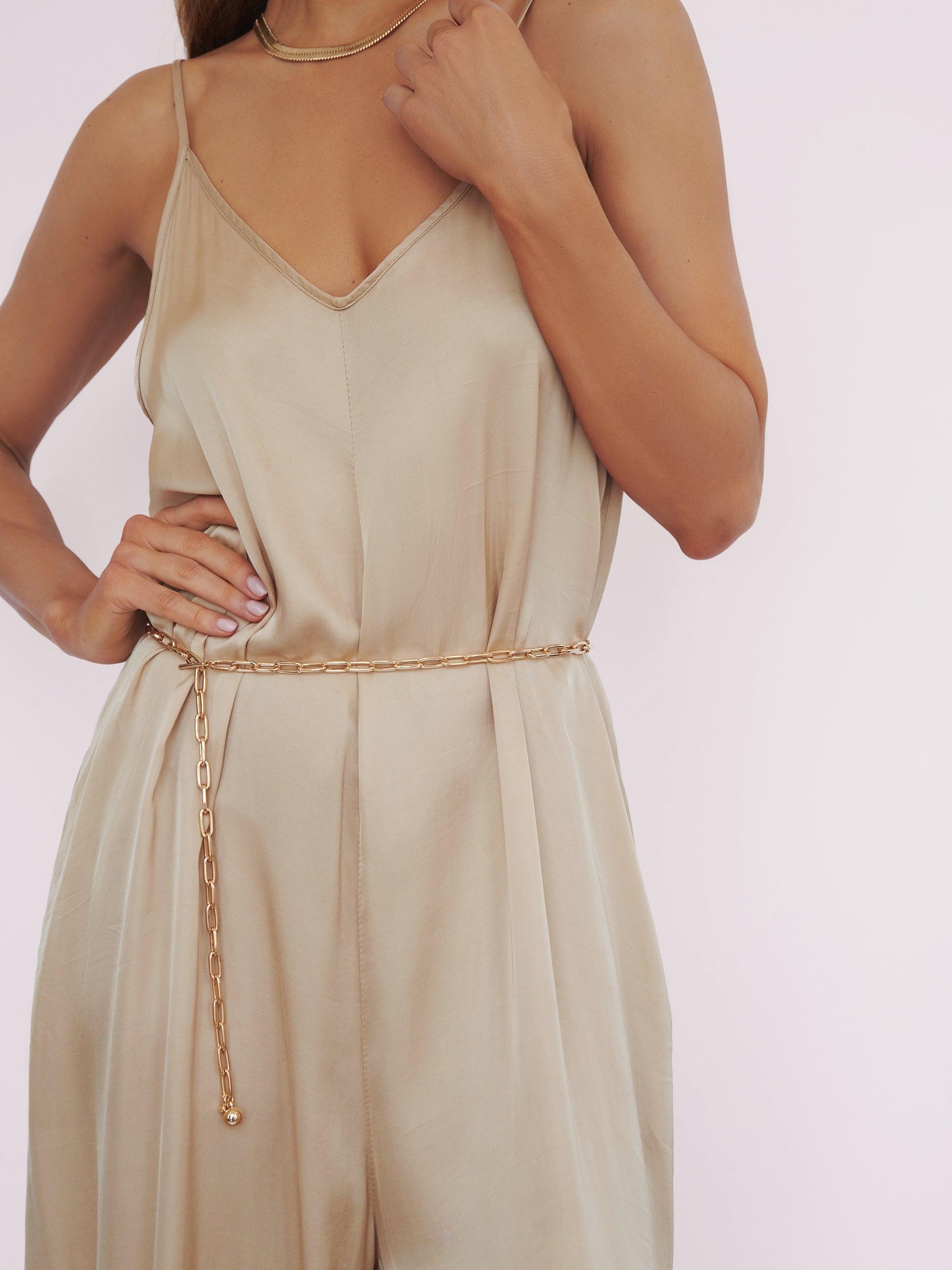 Paperclip Waist Chain Gold Tone model 2