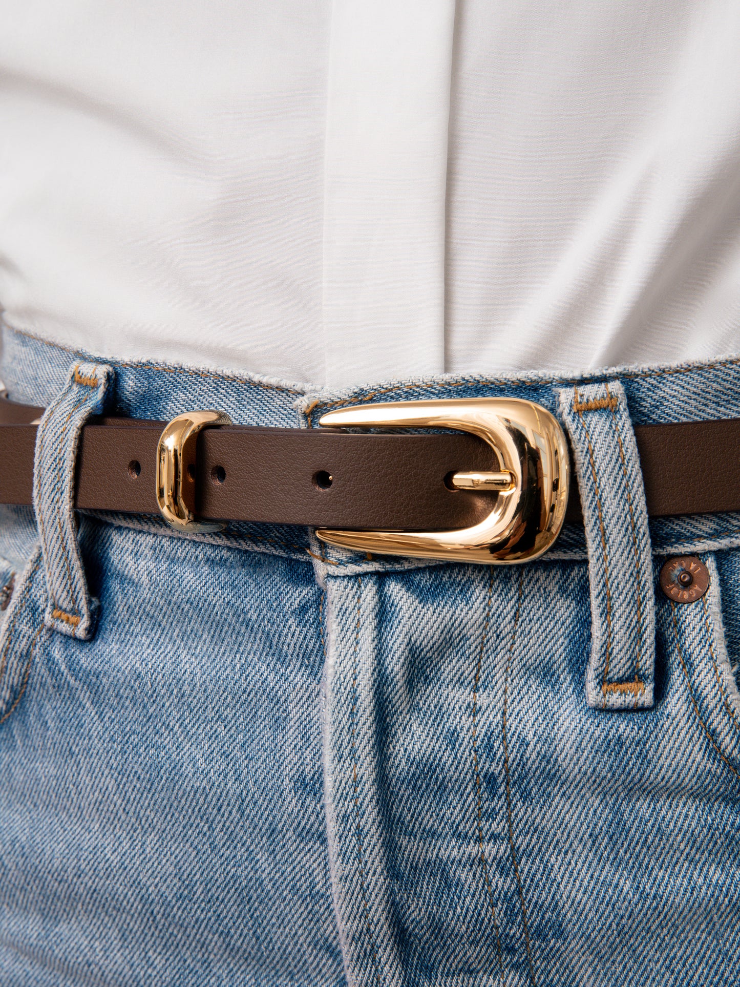 Teardrop Studded Belt in Coffee