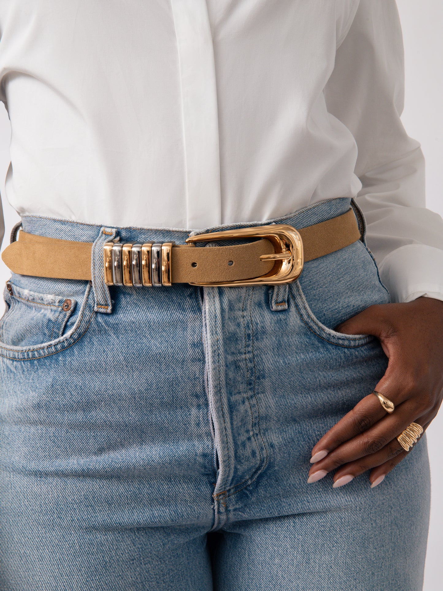 Metal Core Belt in Shiitake