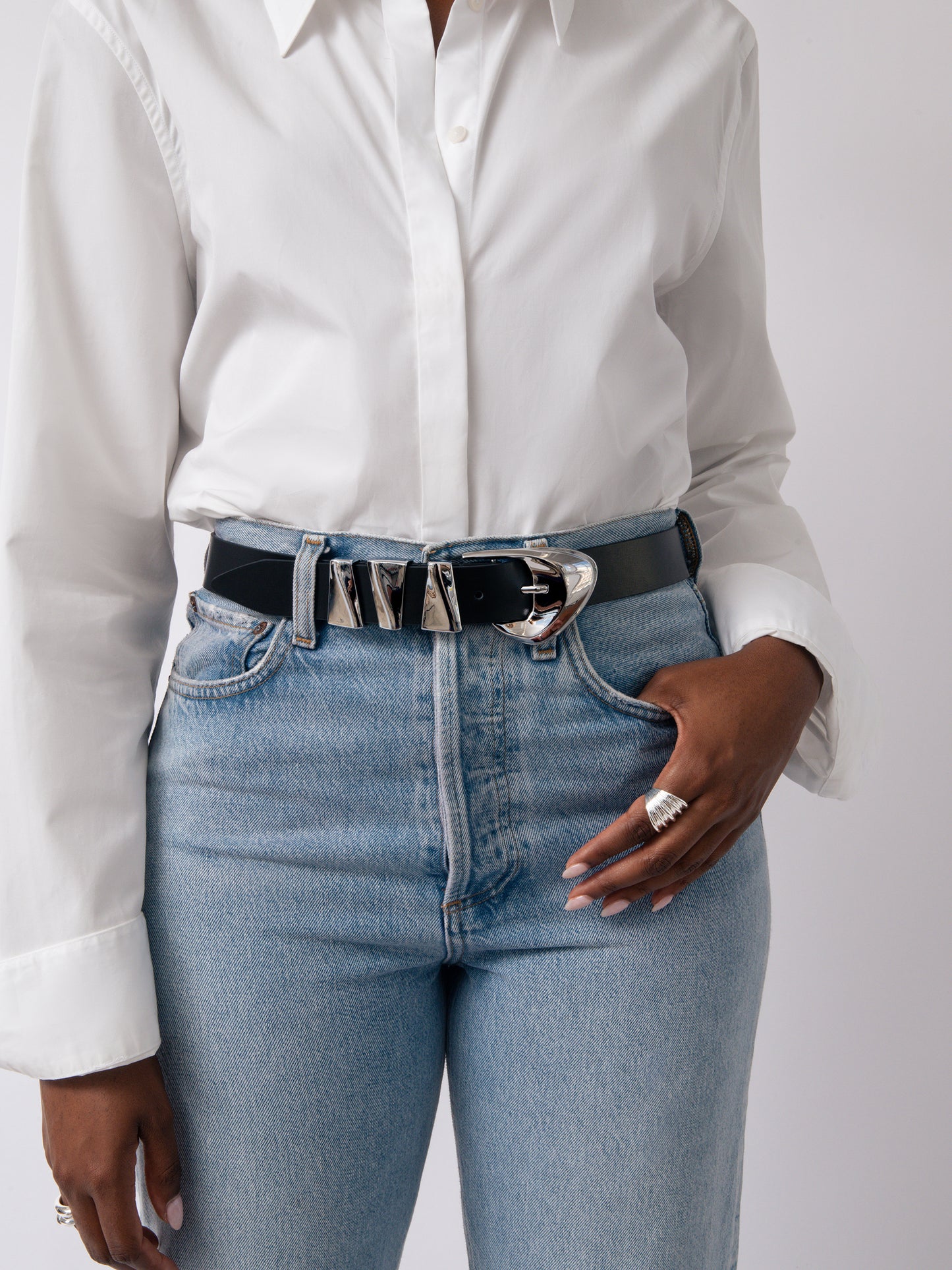Modern Western Belt in Black