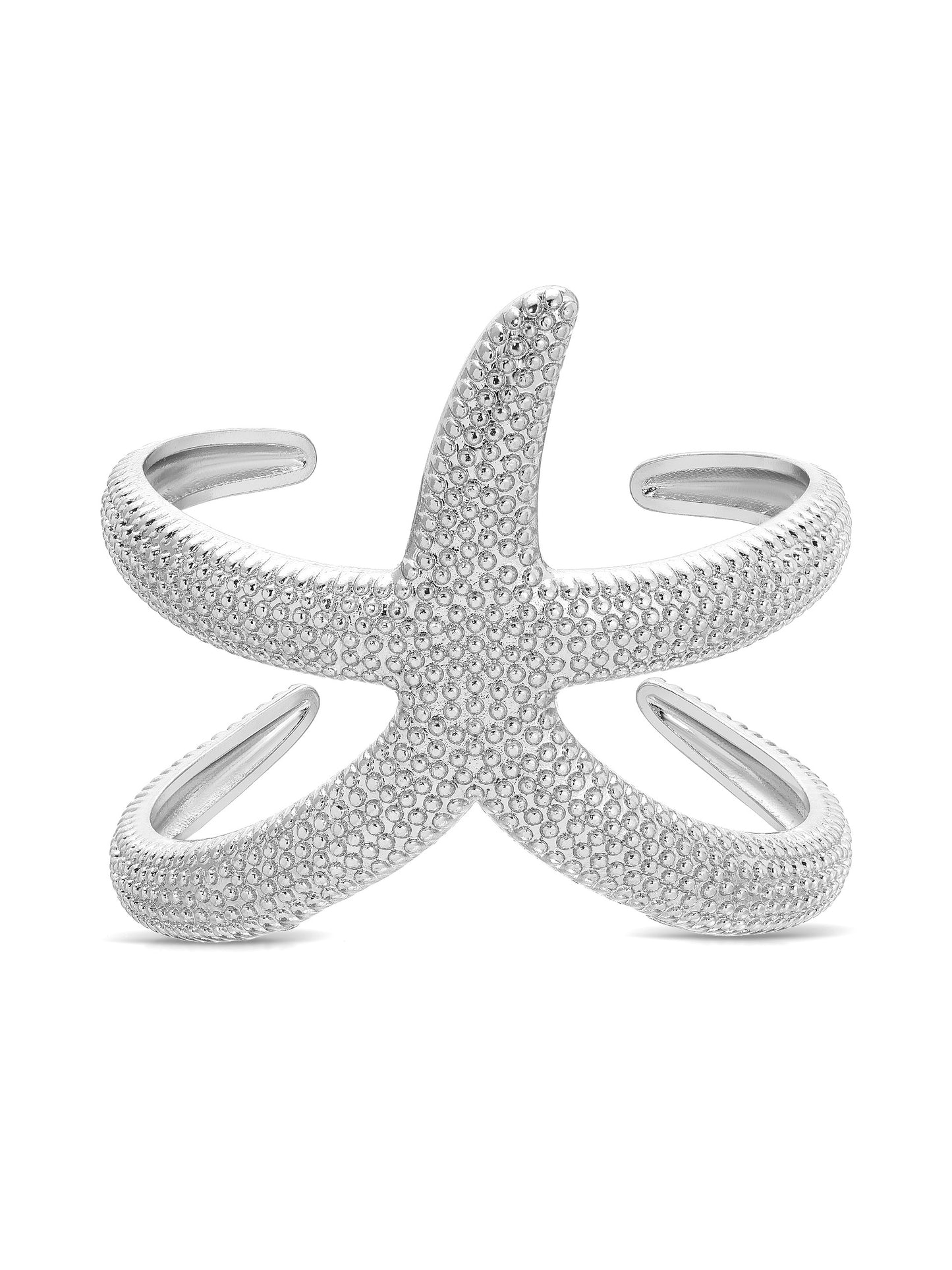 Starfish Hug Cuff Silver Plated