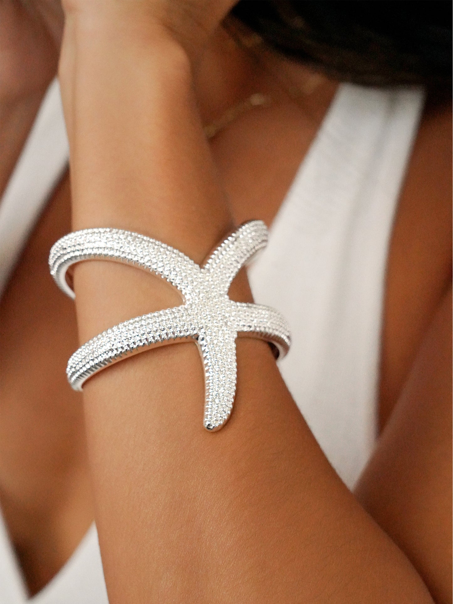 Starfish Hug Cuff Silver Plated model