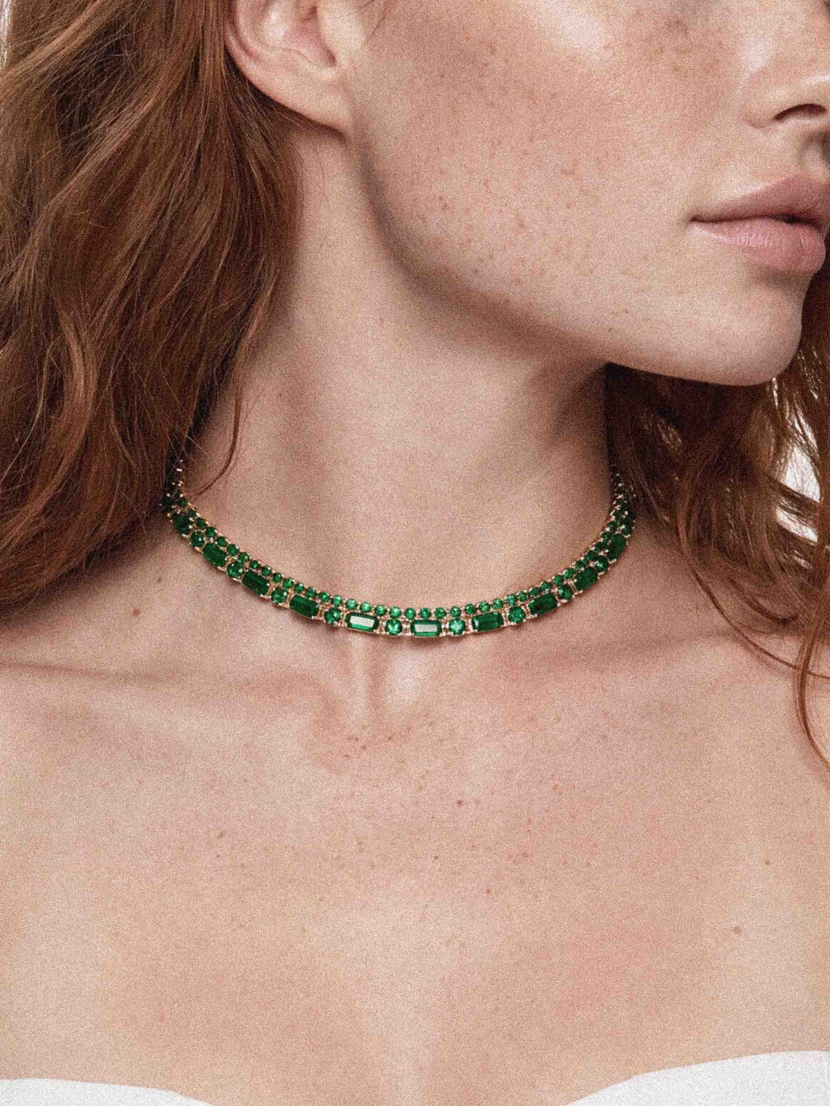 Emerald Crystal with 18k Gold Plating model 3