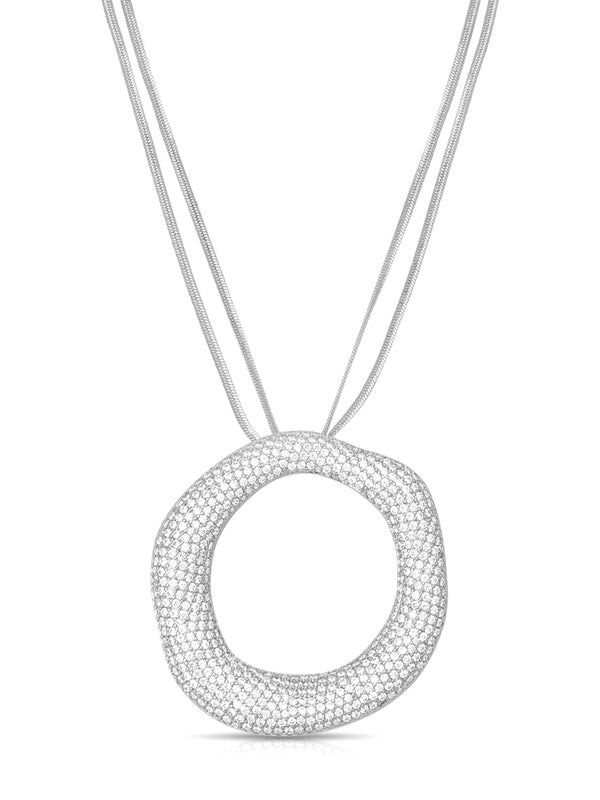 Open Circle Pavè Necklace