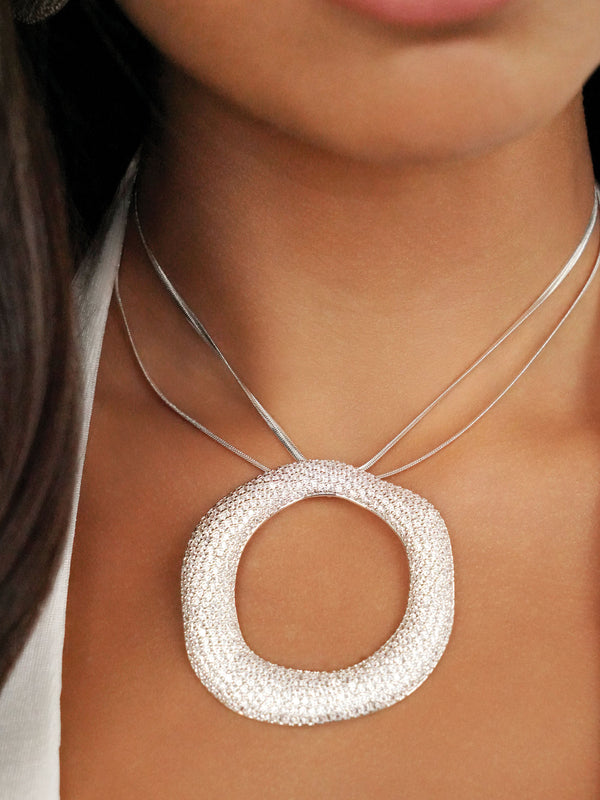 Open Circle Pavè Necklace Second