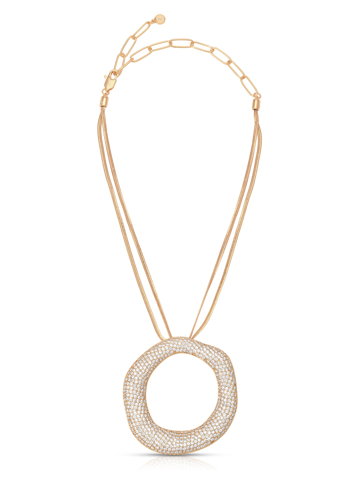 Open Circle Pavè Necklace full