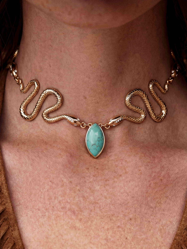 Turquoise Serpentina Snake Choker Second