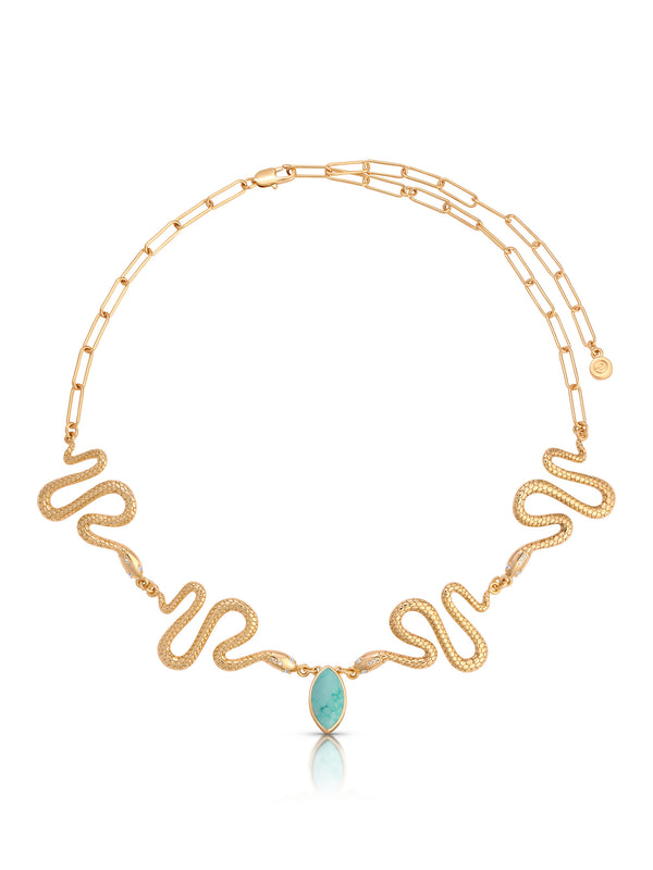 Turquoise Serpentina Snake Choker