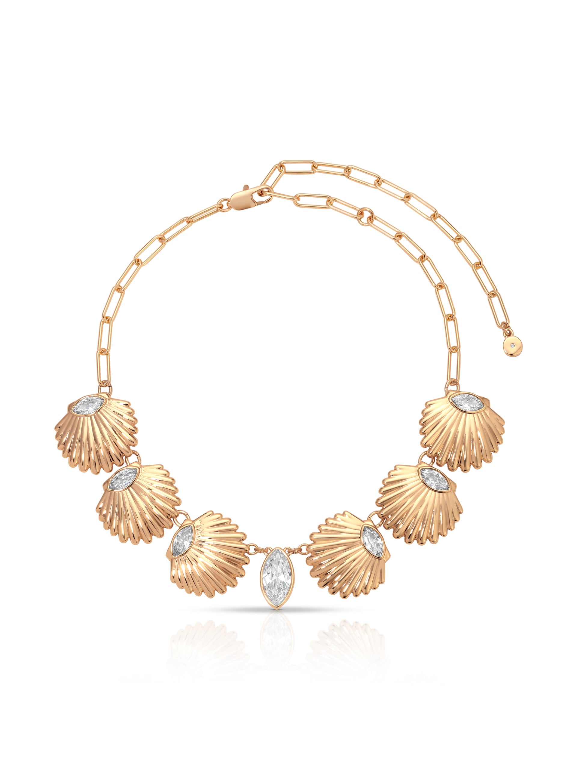 Santorini Shell Choker Clear Crystal with 18k Gold Plating