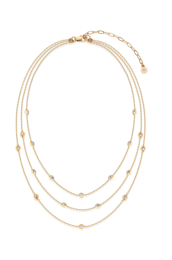 Crystal Dot Layered Necklace
