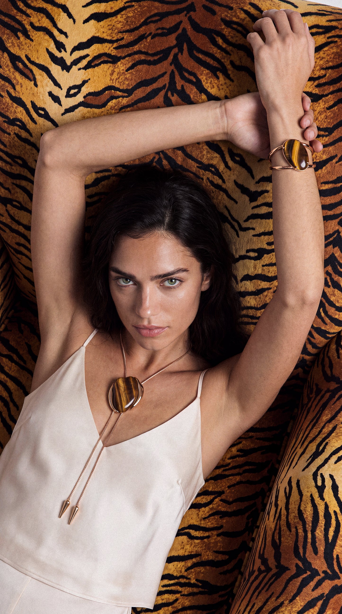 Tiger's Eye Statement Bolo Necklace