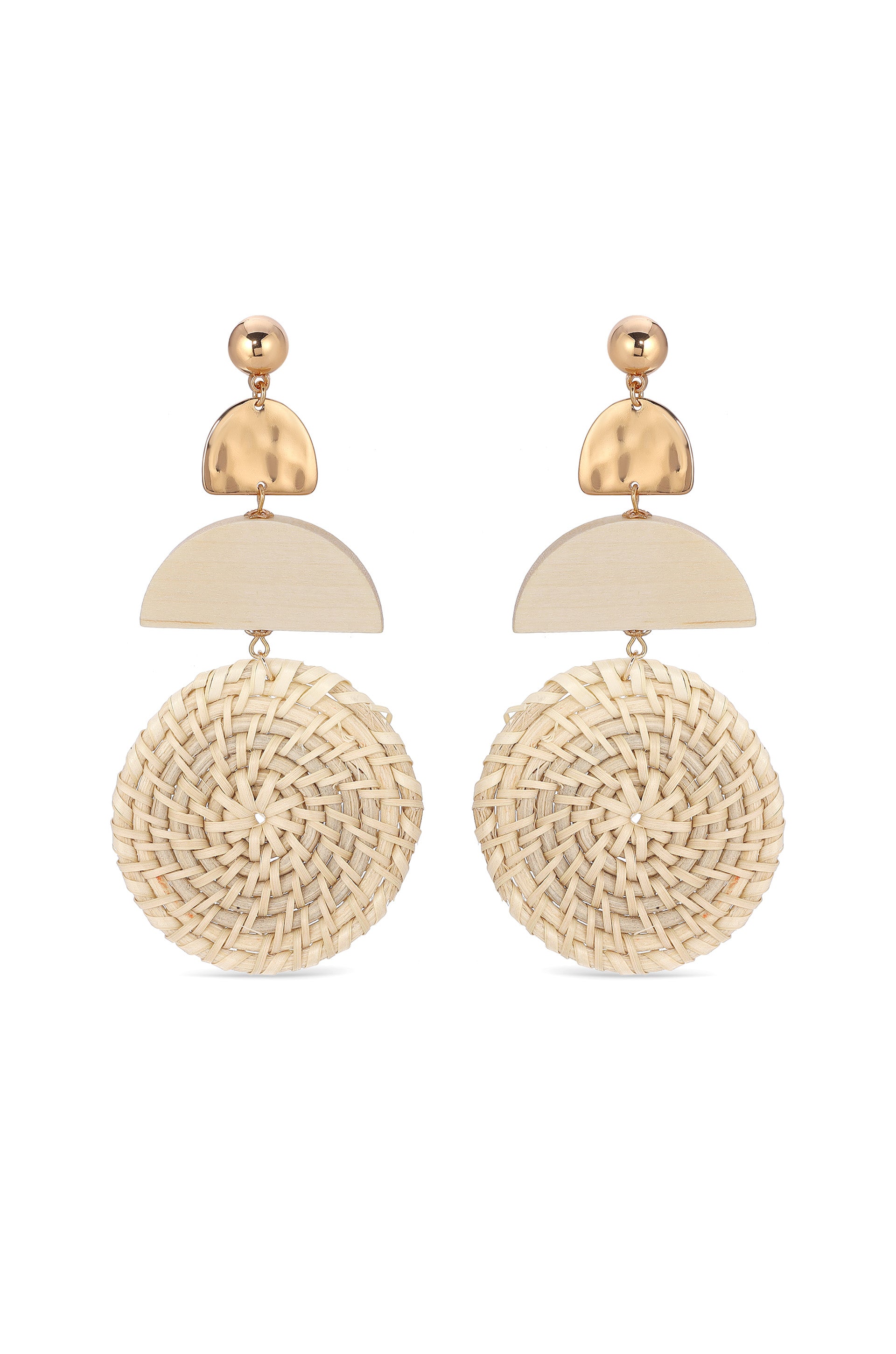 Natural Raffia Dangle Earrings