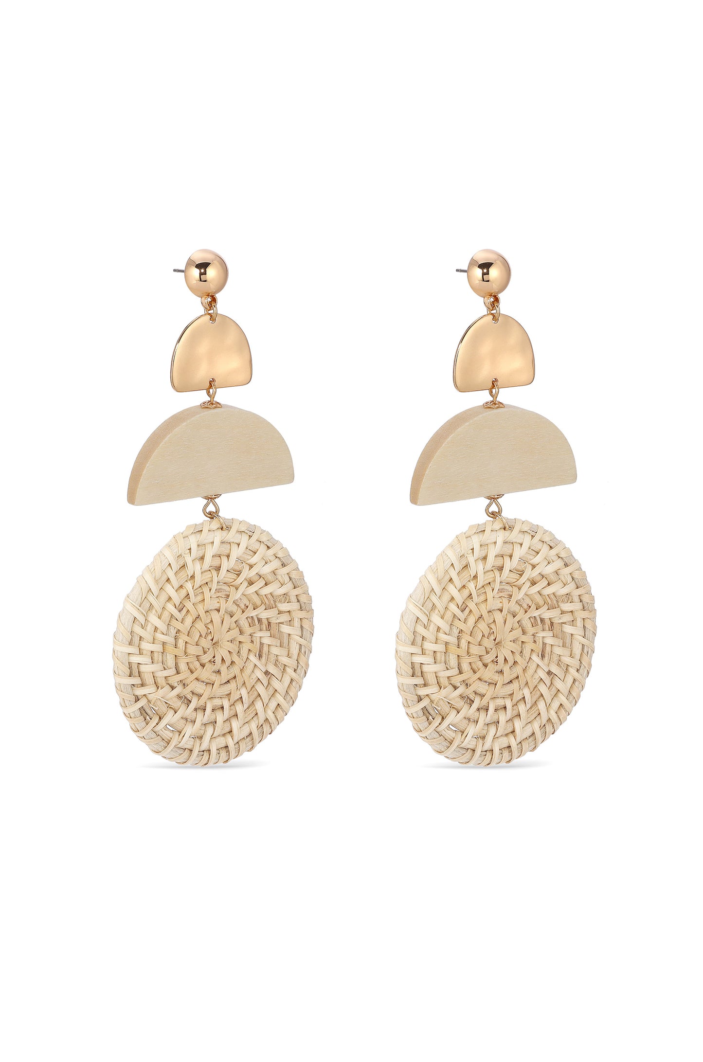 Natural Raffia Dangle Earrings