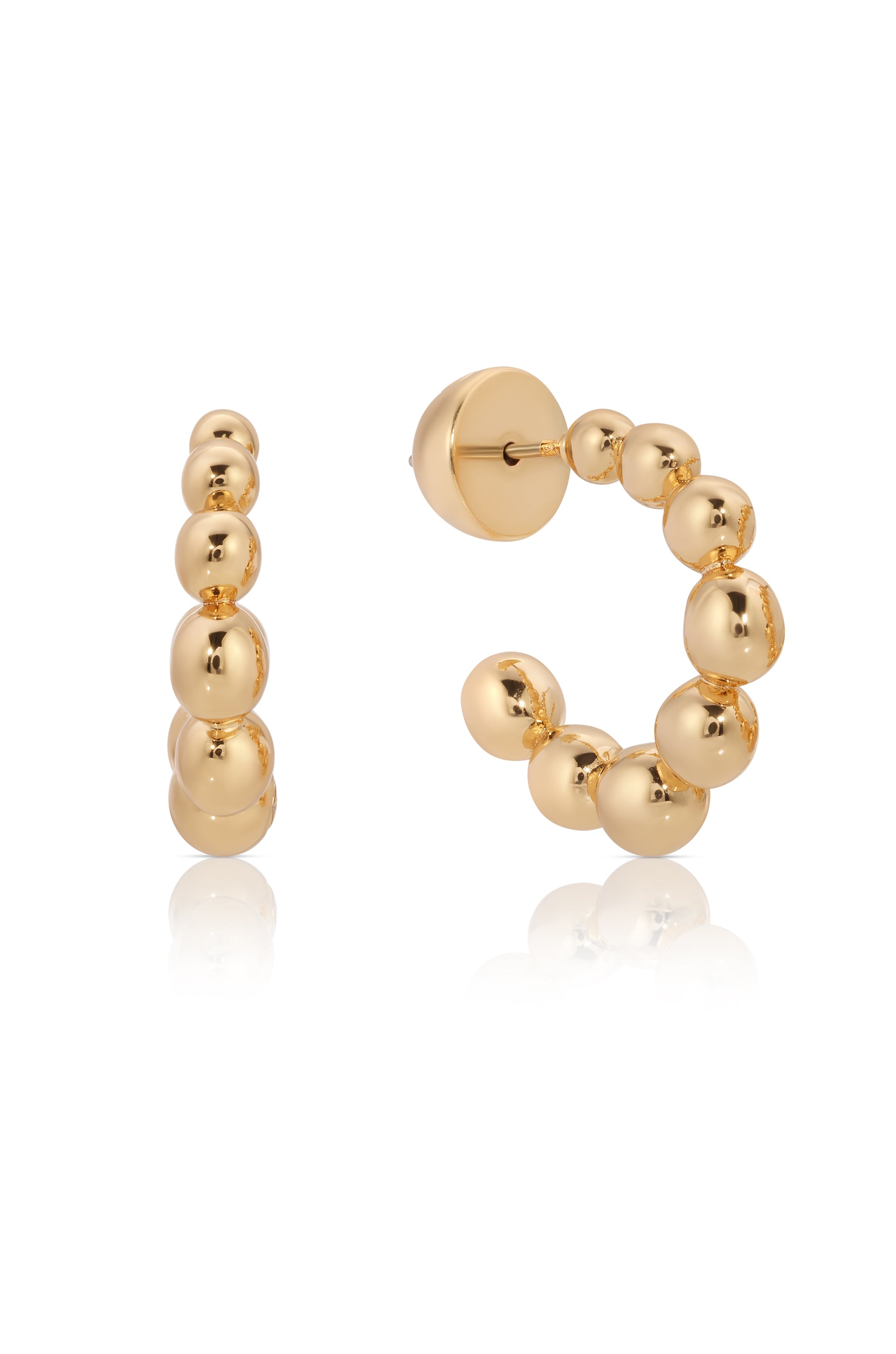 Bubble Huggie Hoops 18k Gold Plated