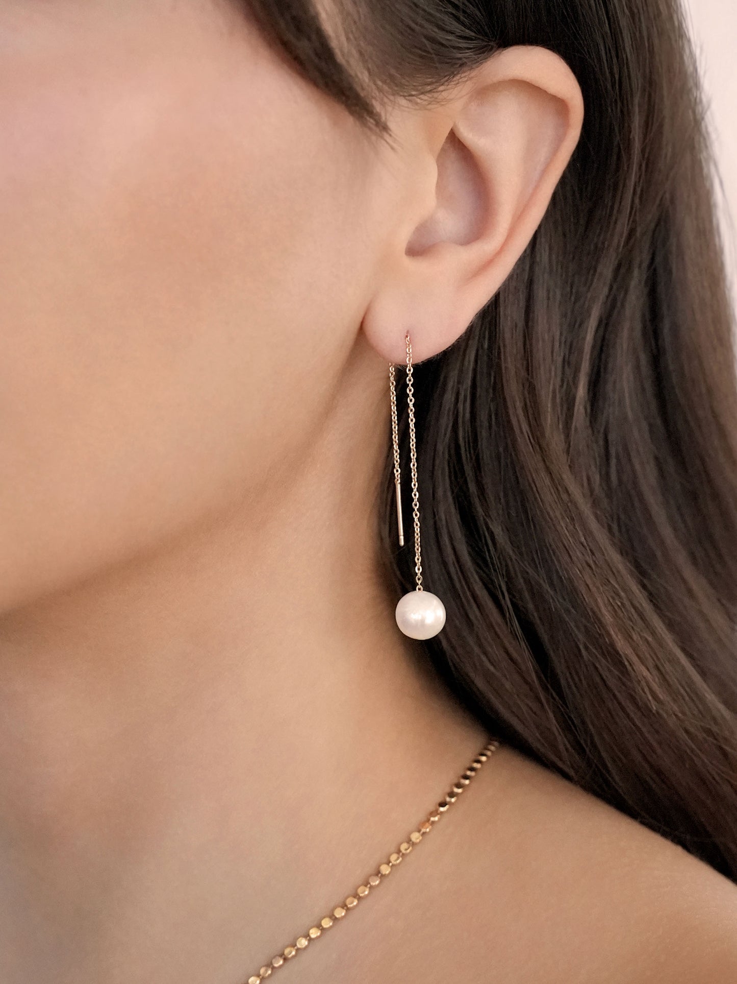 Threaded Pearl Earrings
