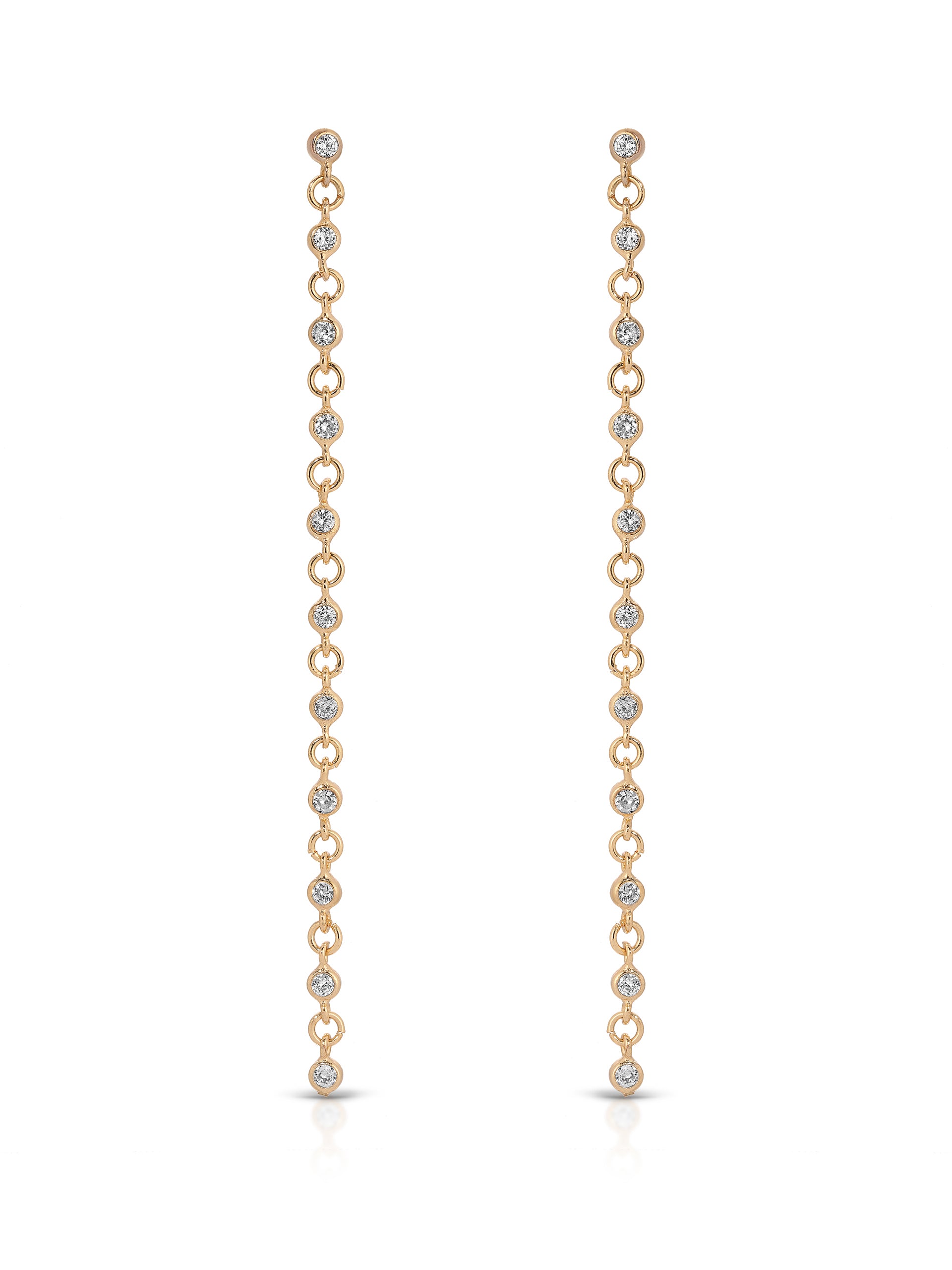Dainty Linear Crystal Earrings