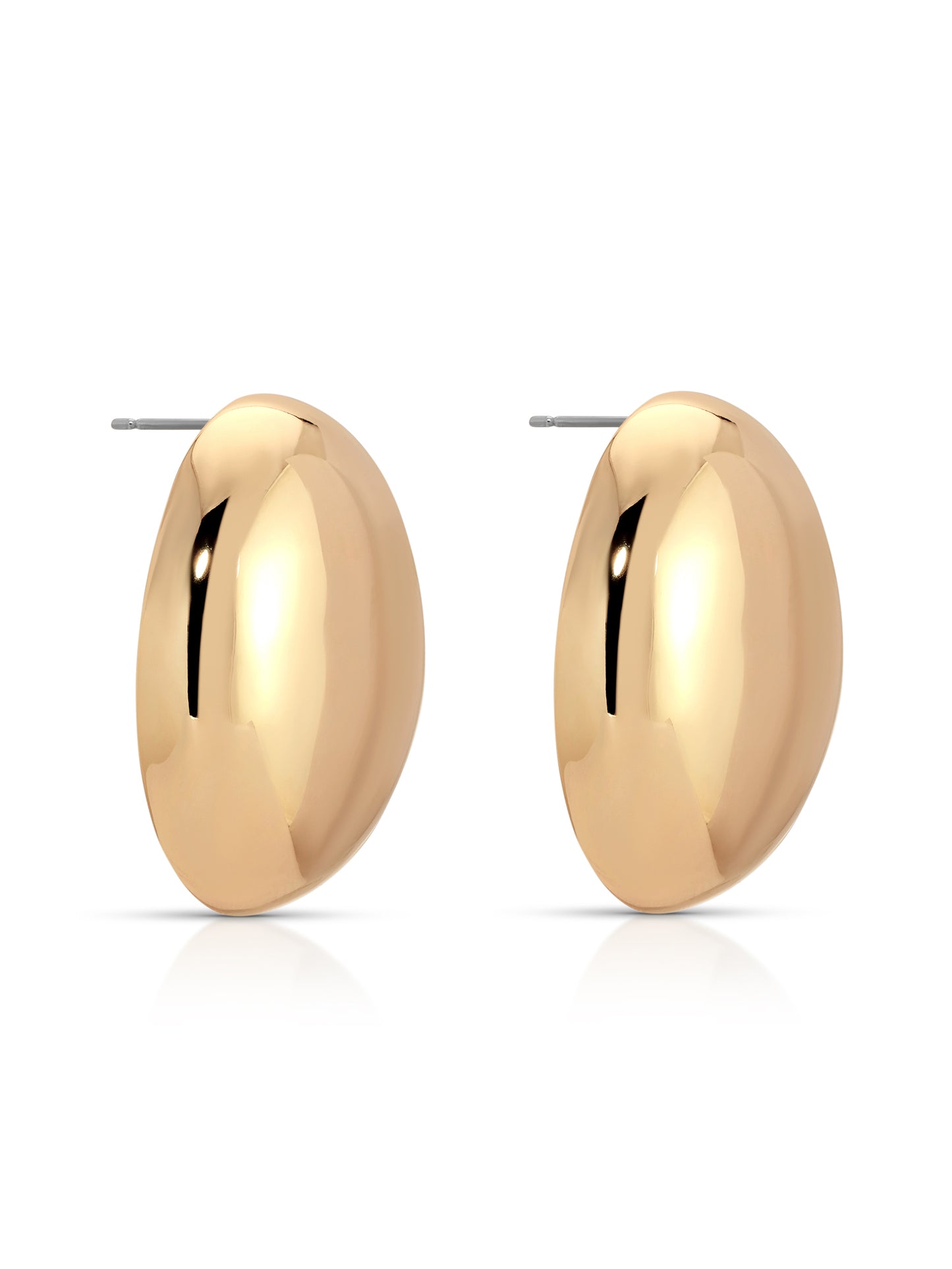 Smooth Pebble Earrings 18k Gold Plated 2