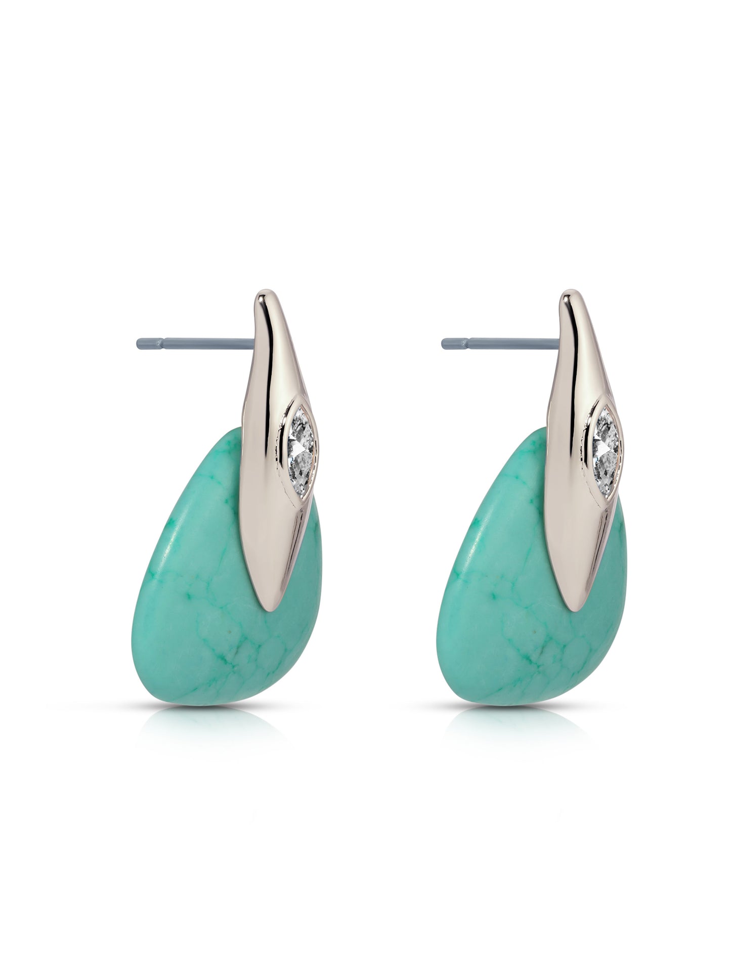 Turquoise Solstice Earrings Turquoise with Silver Plating 4