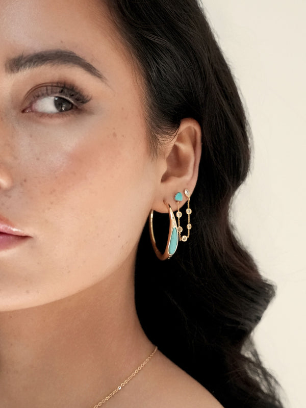 Turquoise Solstice Hoops Second
