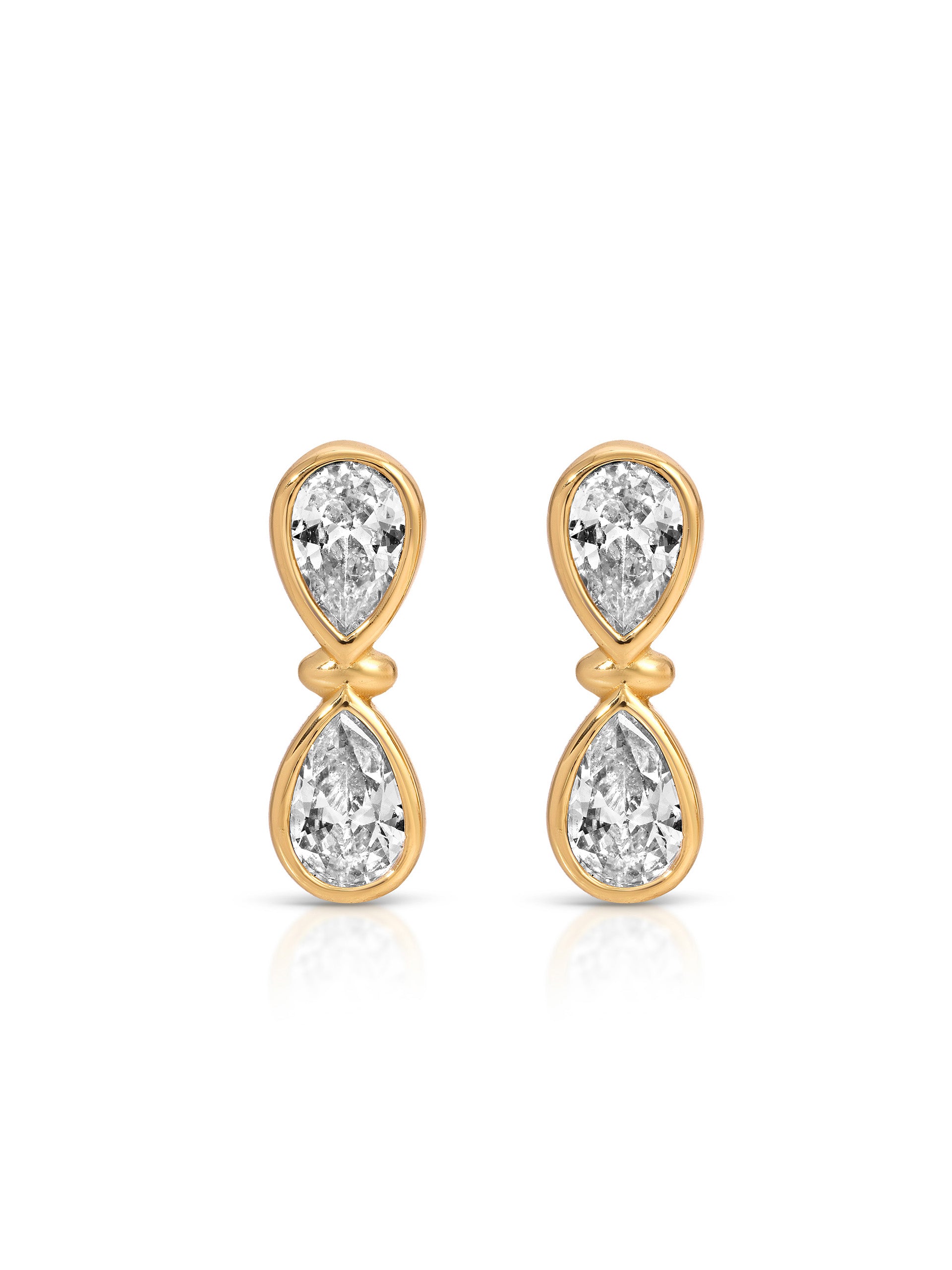 Infinity Crystal Studs Clear Crystal with 18k Gold Plating