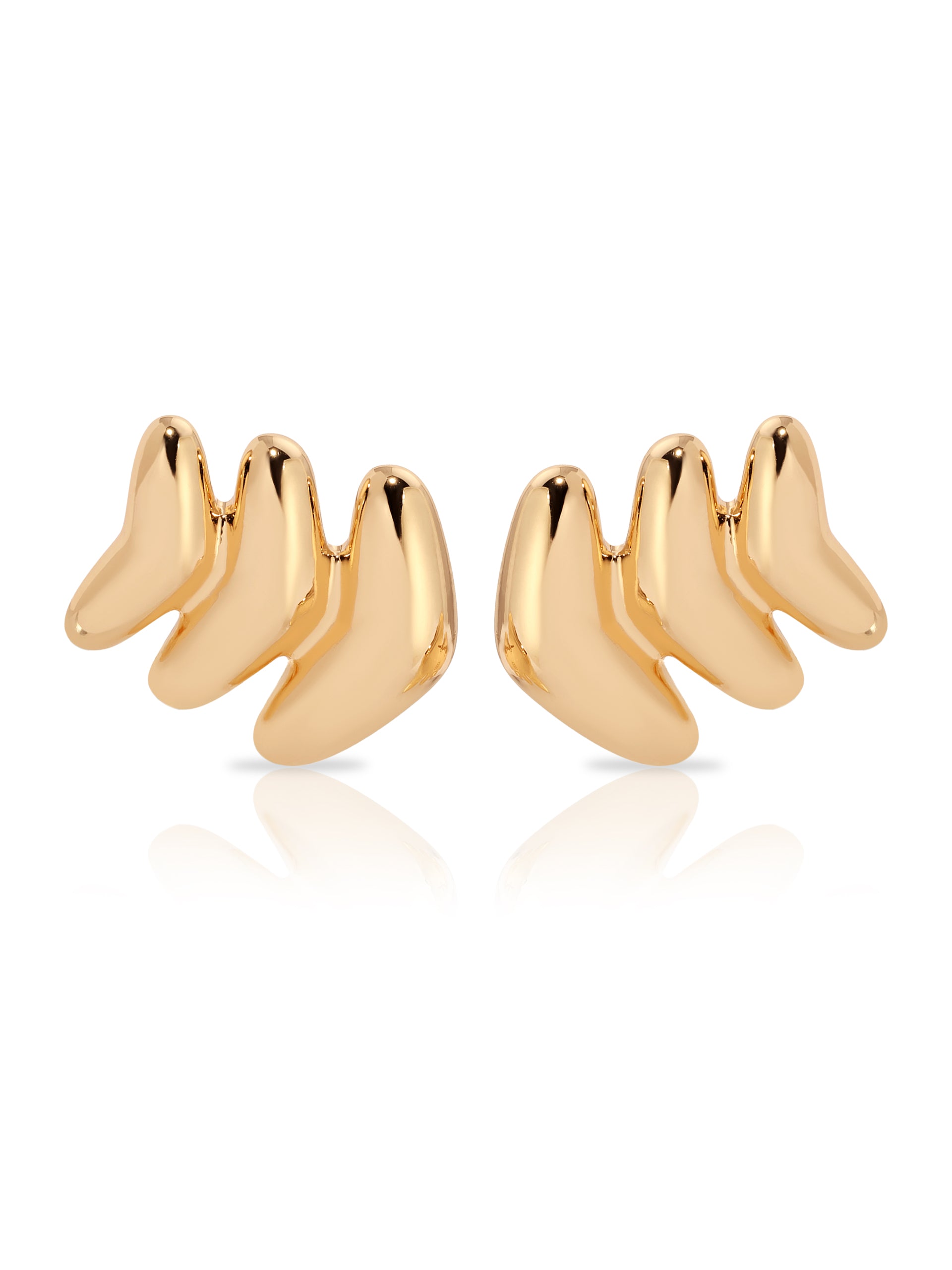 Metal Moderna Studs 18k Gold Plated
