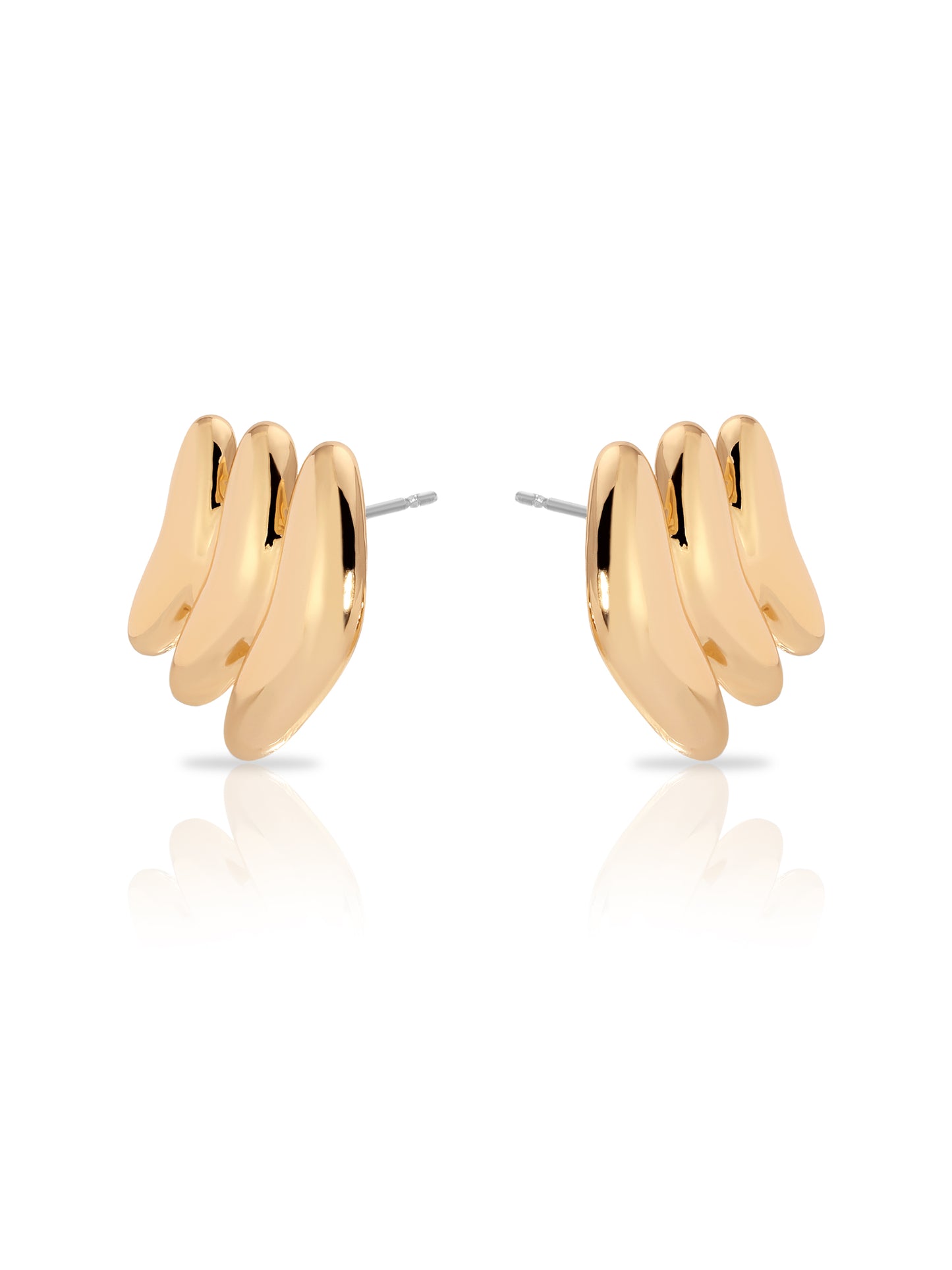 Metal Moderna Studs 18k Gold Plated 2