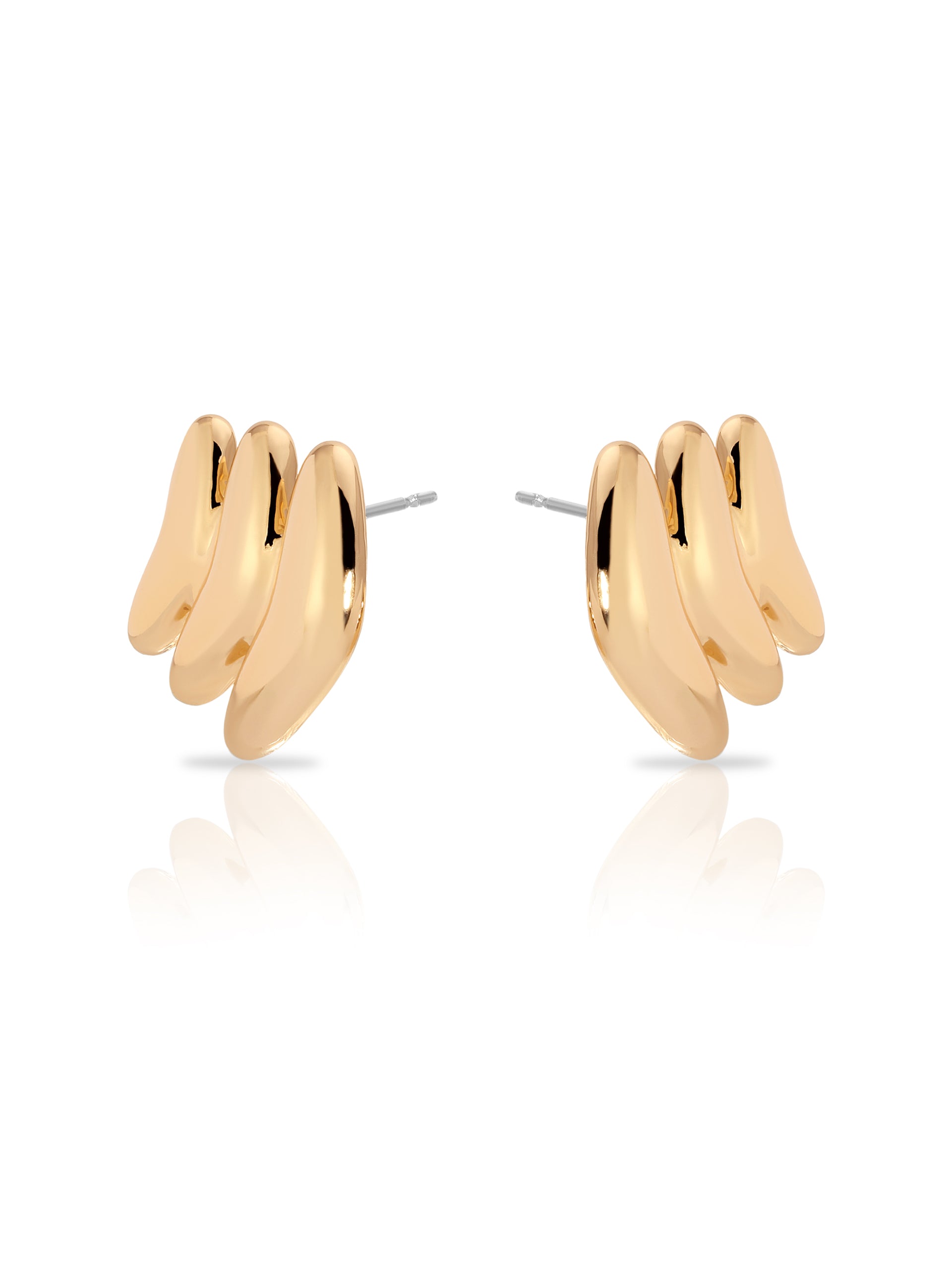 Metal Moderna Studs 18k Gold Plated 2