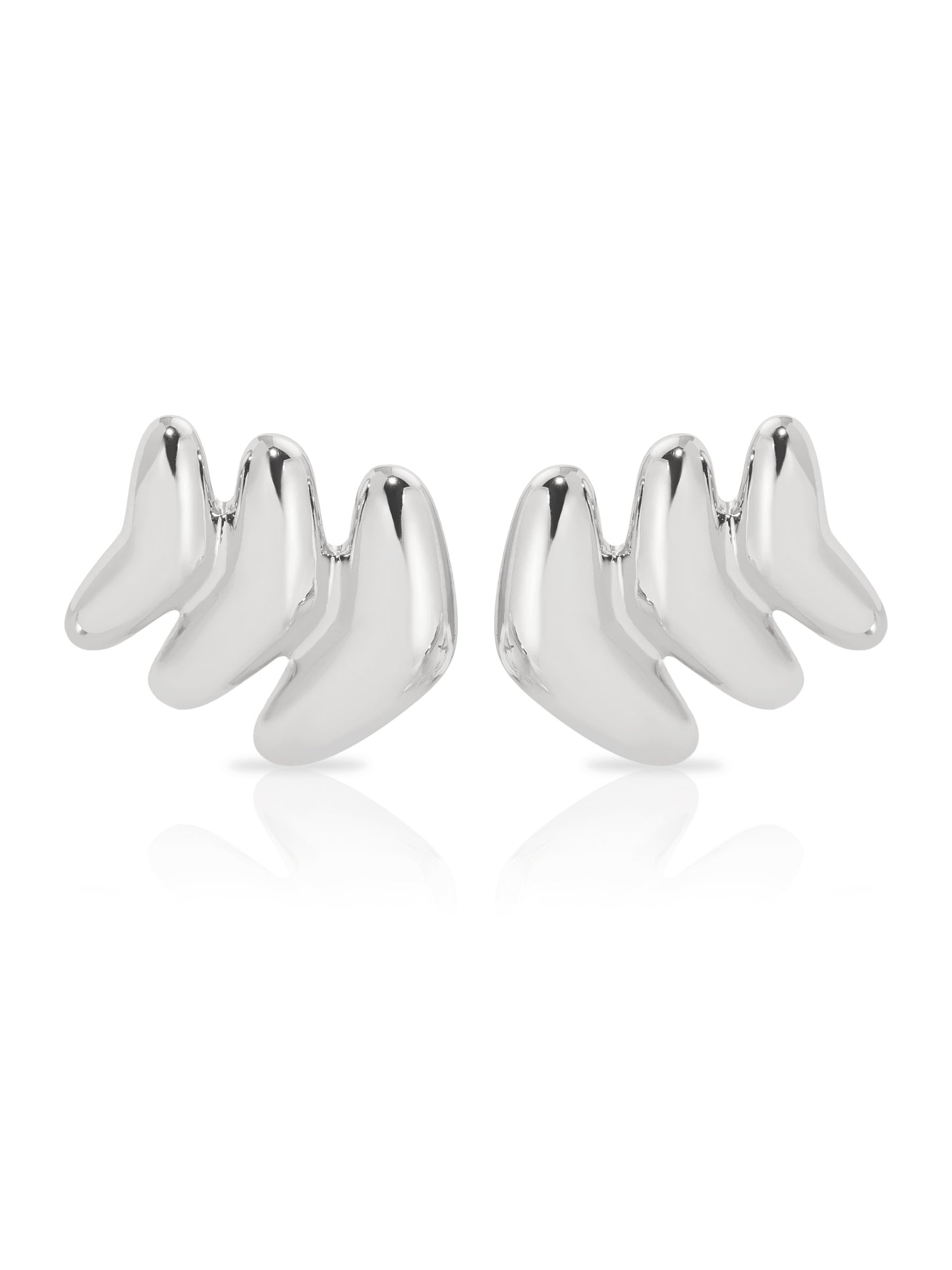Metal Moderna Studs Silver Plated 2