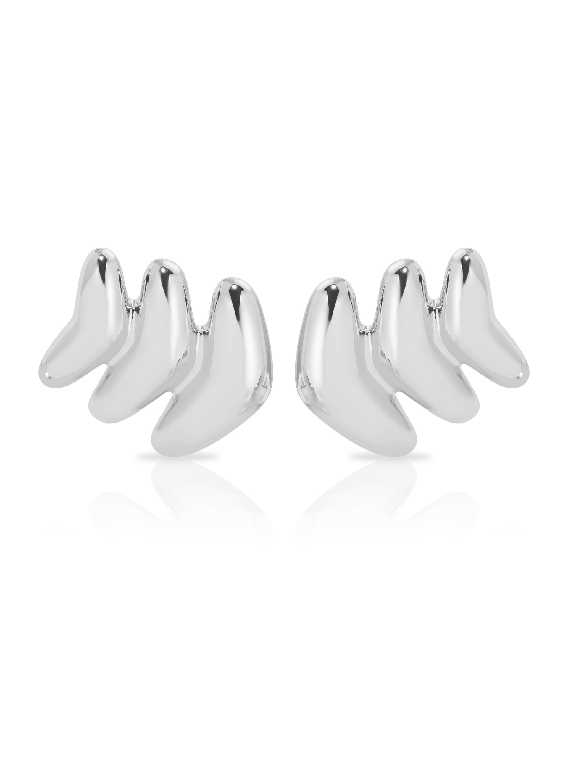 Metal Moderna Studs Silver Plated 2