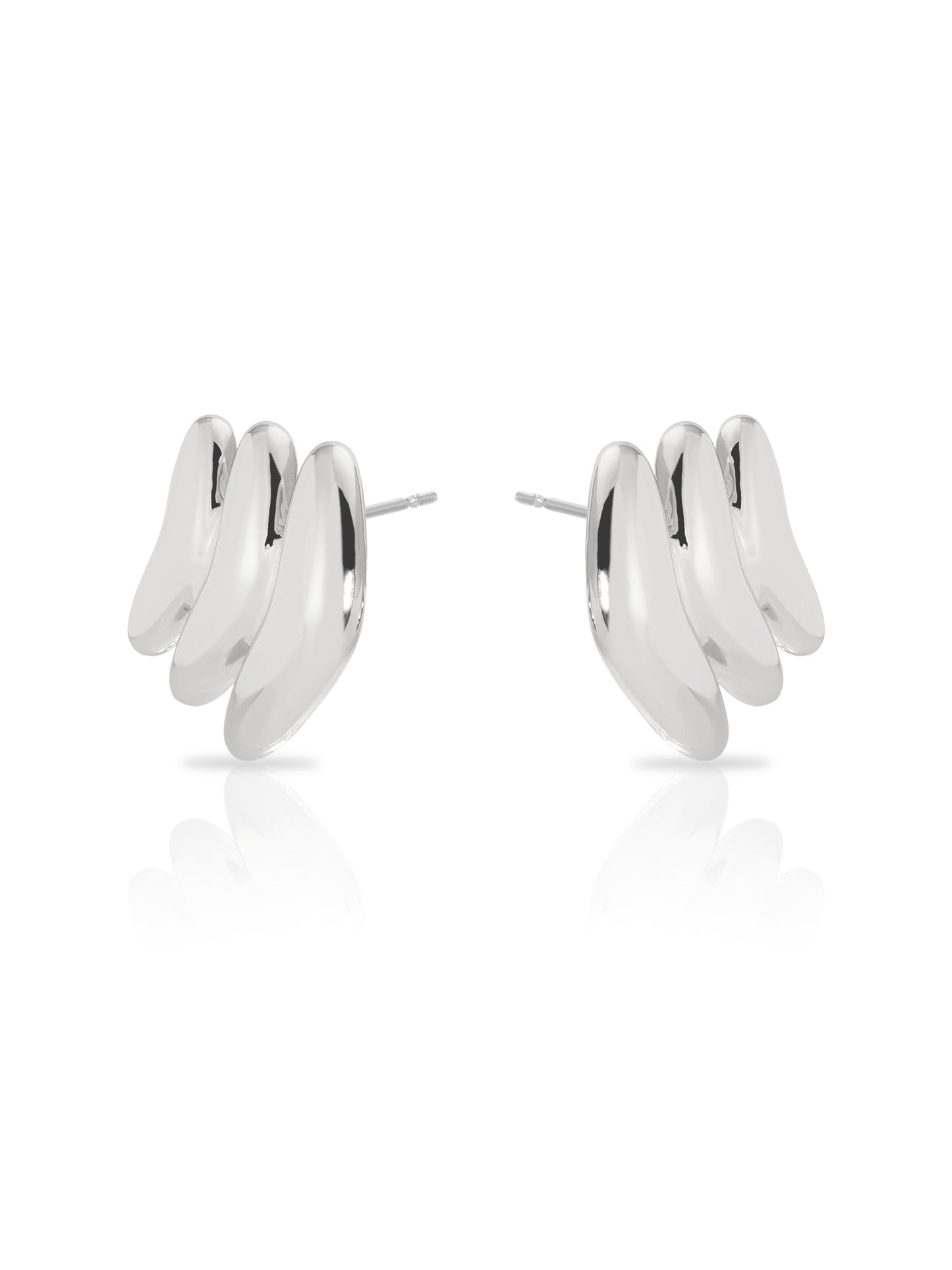 Metal Moderna Studs Silver Plated