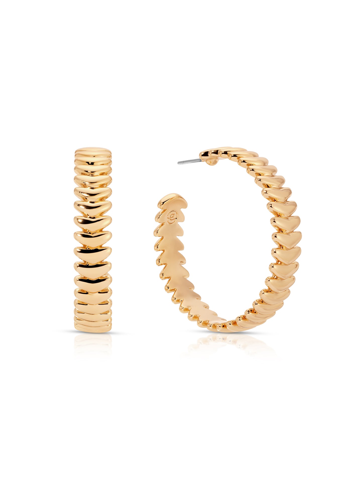 Large Metal Moderna Hoops 18k Gold Plated