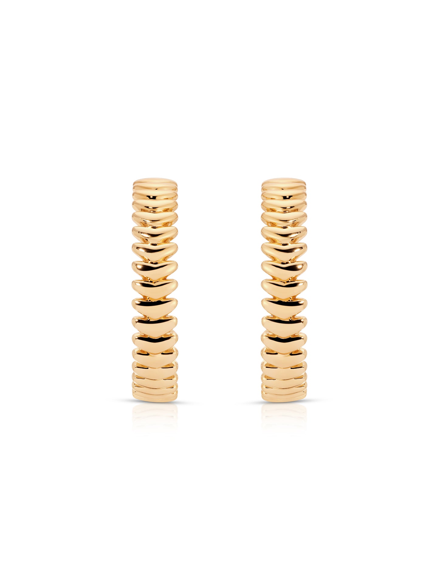 Large Metal Moderna Hoops 18k Gold Plated 2