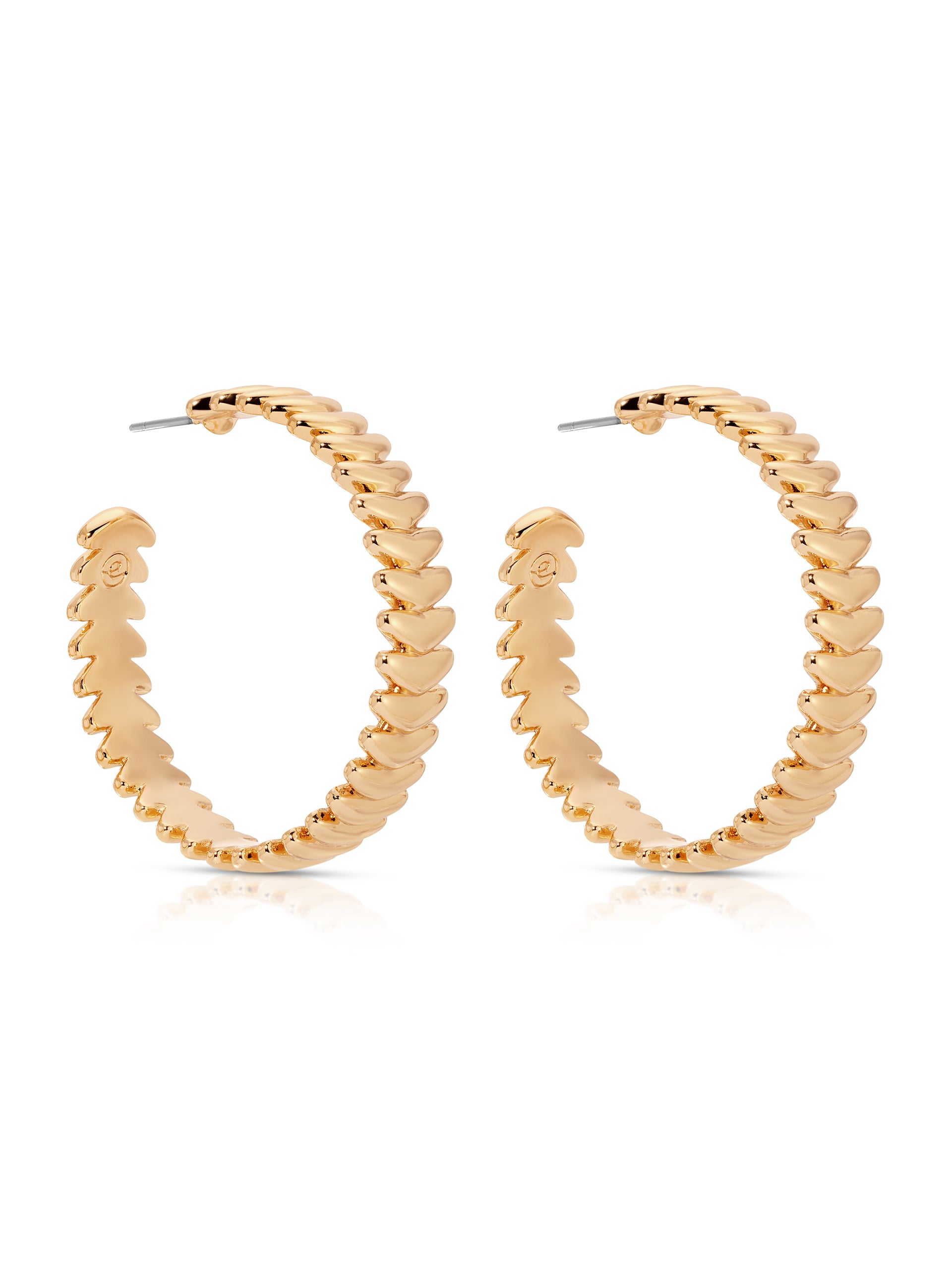Large Metal Moderna Hoops 18k Gold Plated 3