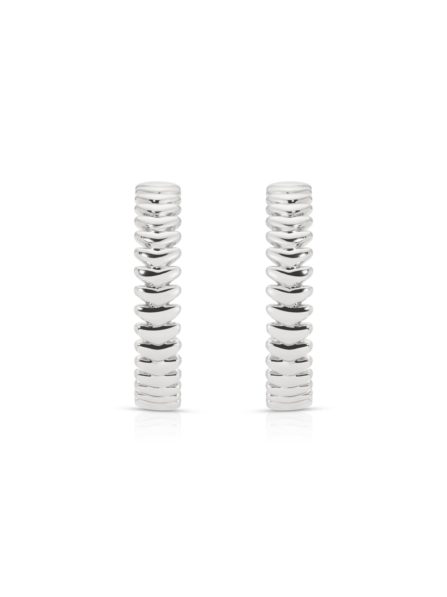 Large Metal Moderna Hoops Silver Plated