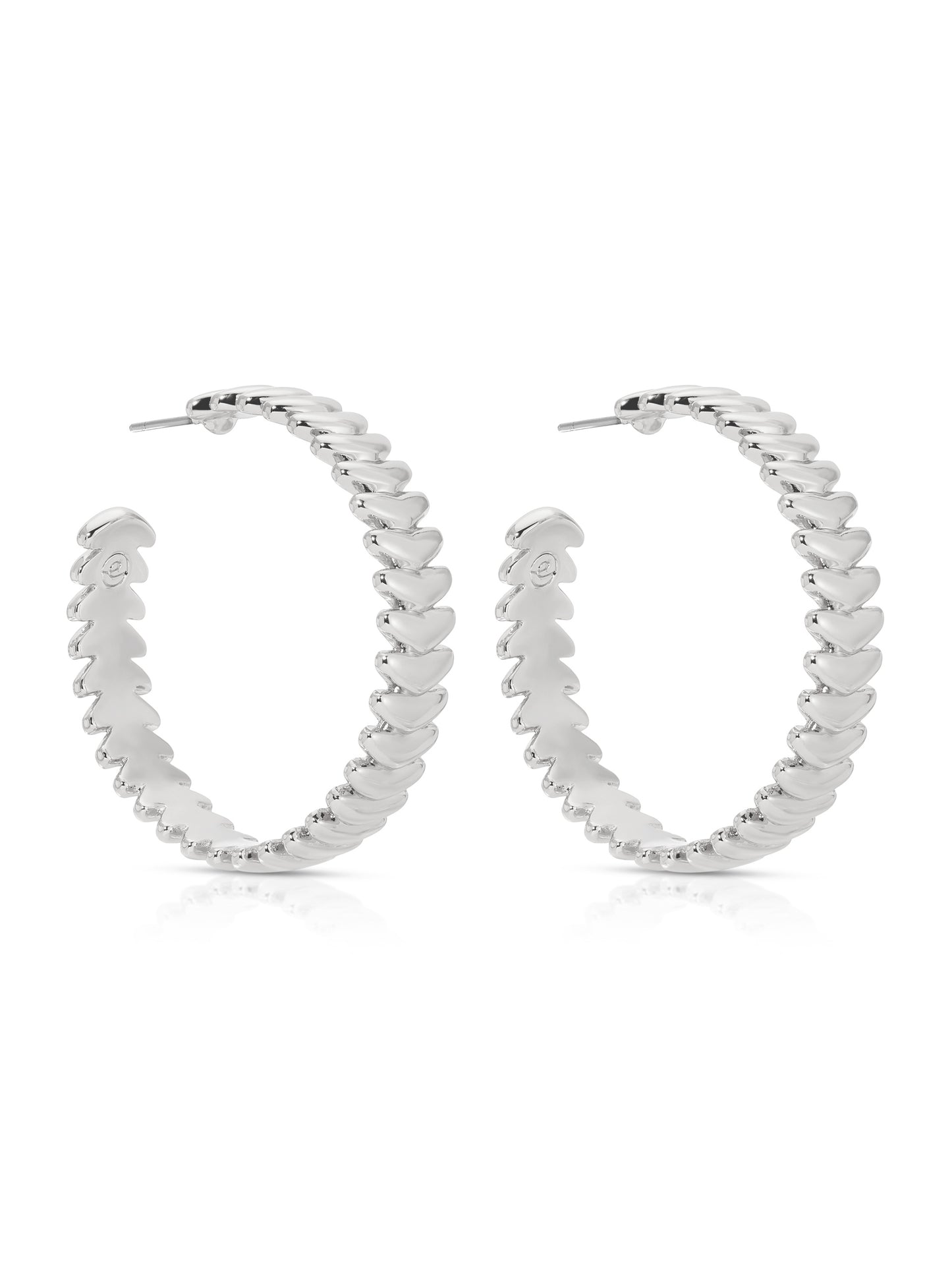 Large Metal Moderna Hoops Silver Plated 2