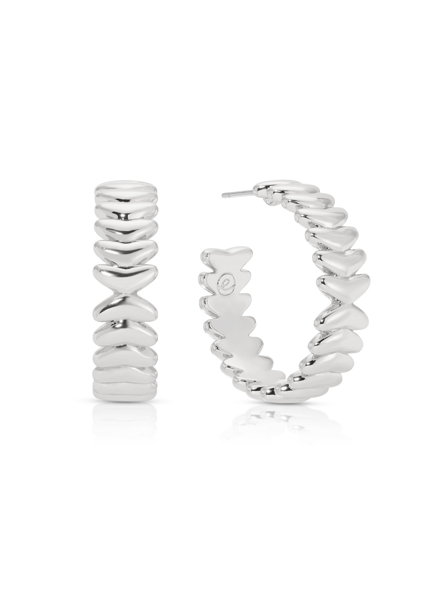 Medium Metal Moderna Hoops Silver Plated 3