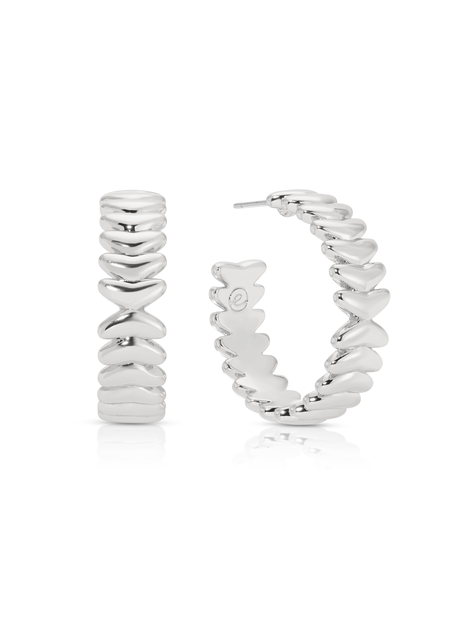 Medium Metal Moderna Hoops Silver Plated 3
