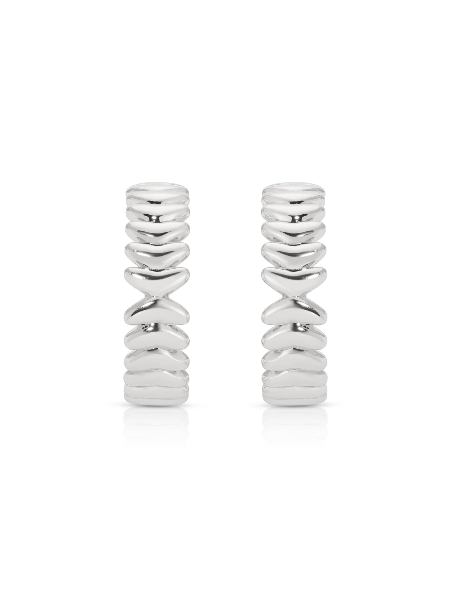 Medium Metal Moderna Hoops Silver Plated