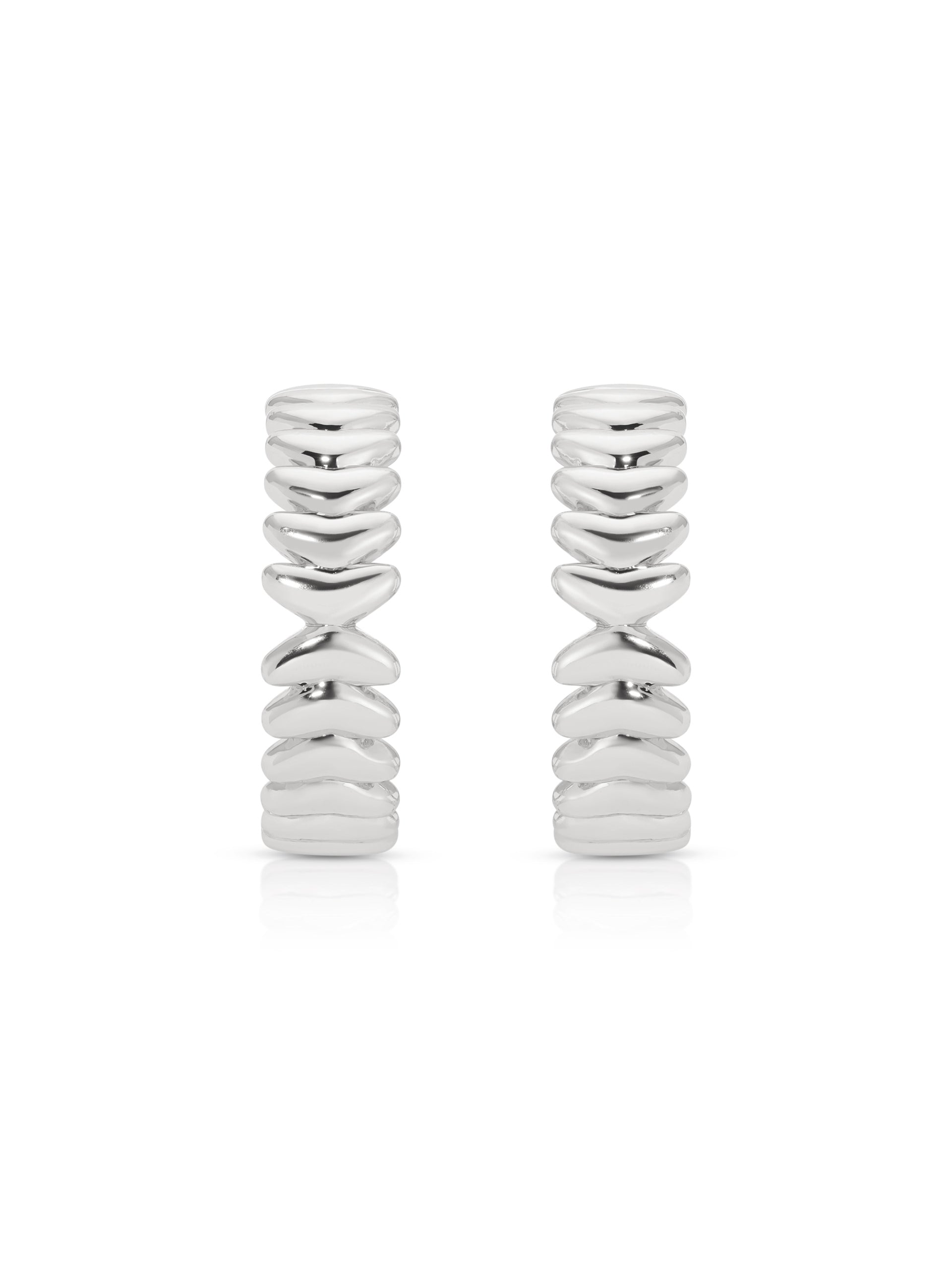Medium Metal Moderna Hoops Silver Plated