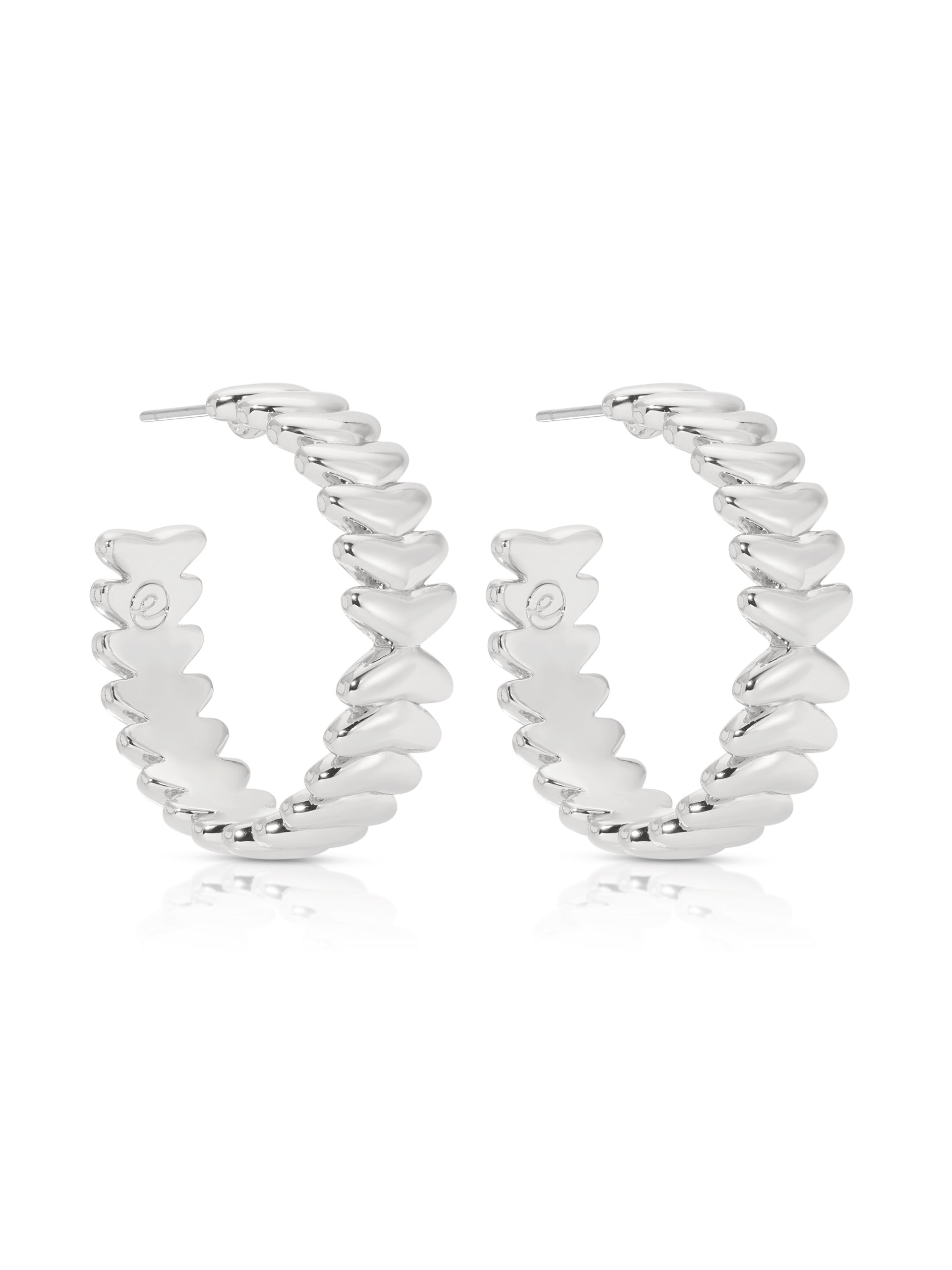 Medium Metal Moderna Hoops Silver Plated 2