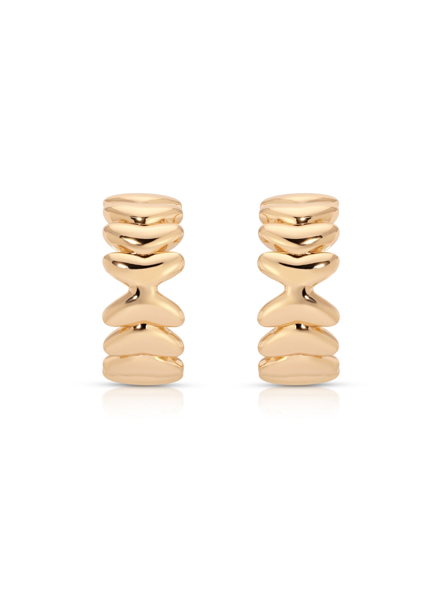 Small Metal Moderna Hoops 18k Gold Plated 2