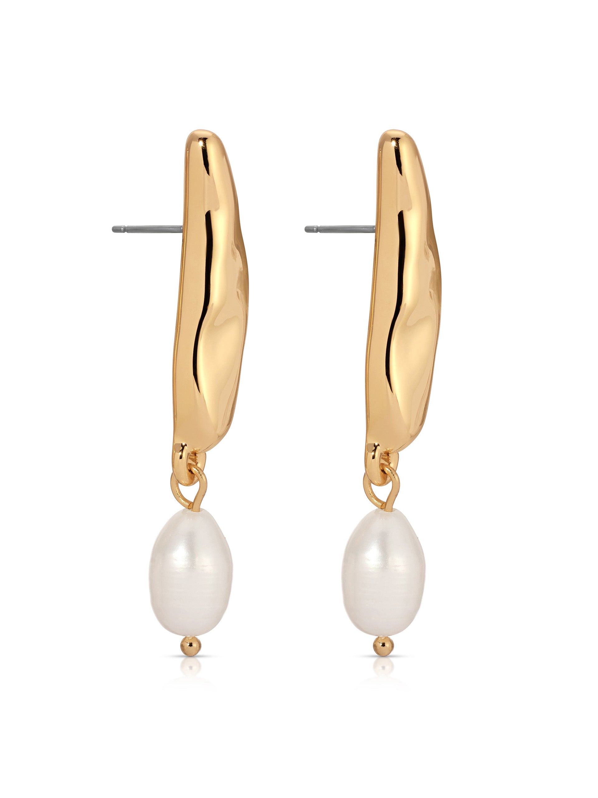 Liquid Luxe Pearl Earrings Pearl with 18k Gold Plating 2