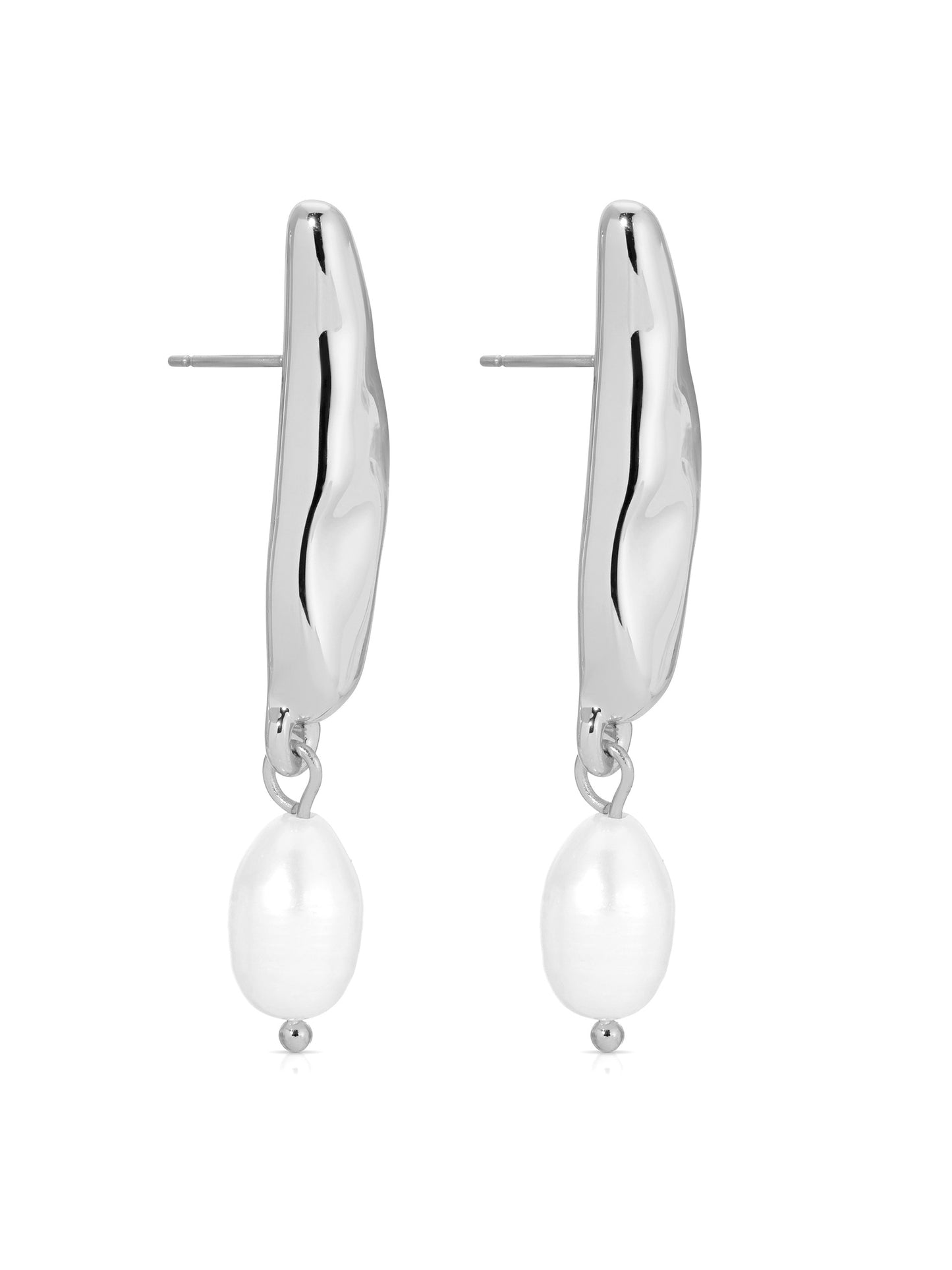 Liquid Luxe Pearl Earrings Pearl with Silver Plating
