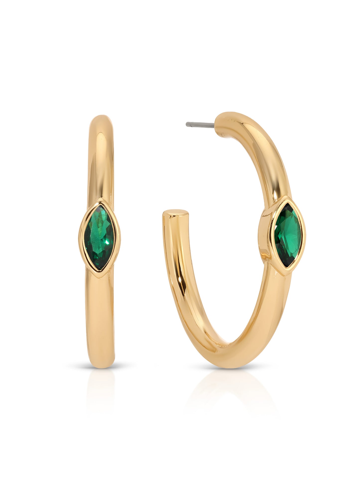 Medium Marquise Crystal Hoops