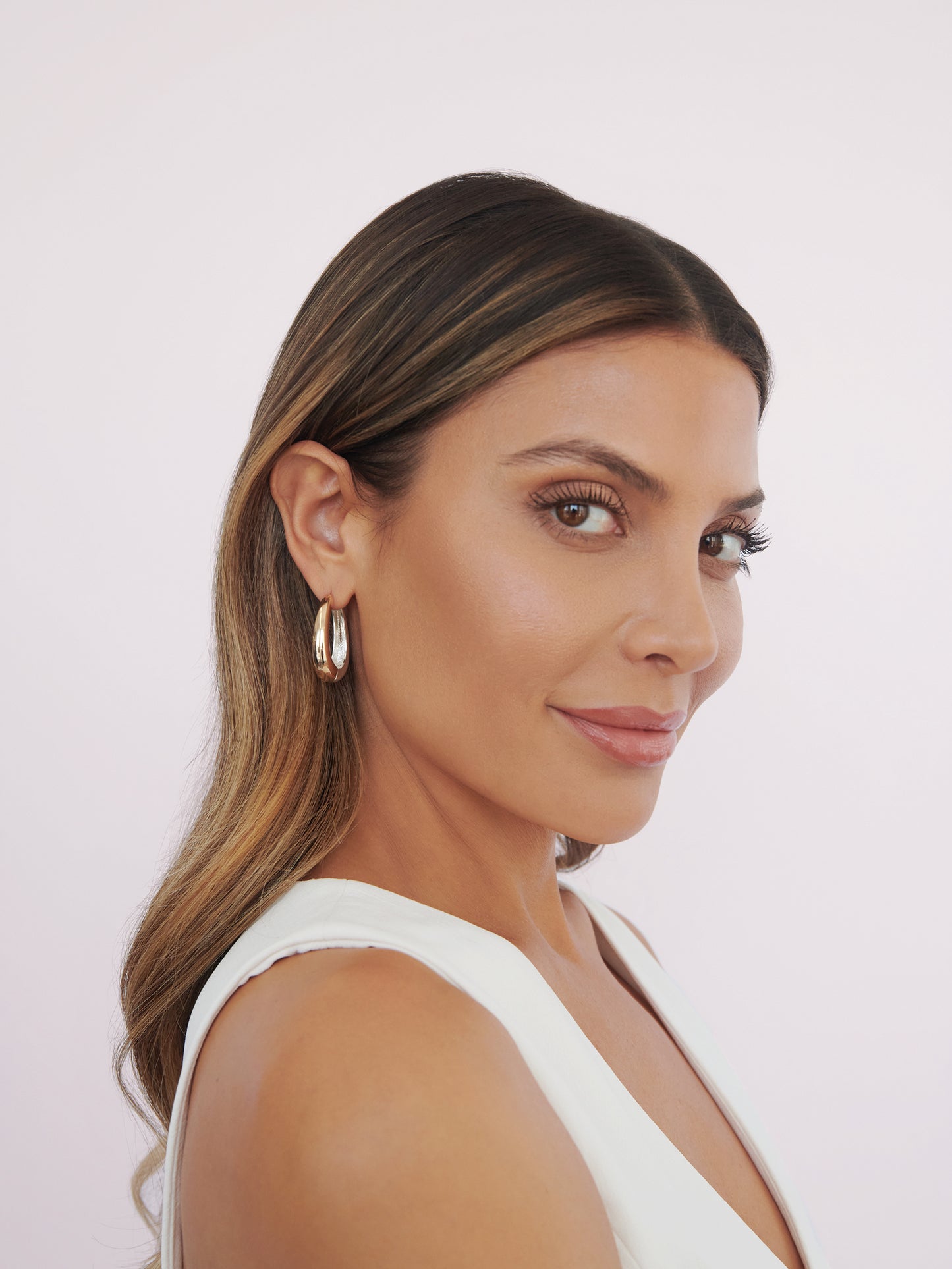 Mixed Metal Hoops 18k Gold Plated and Silver Plated model 3