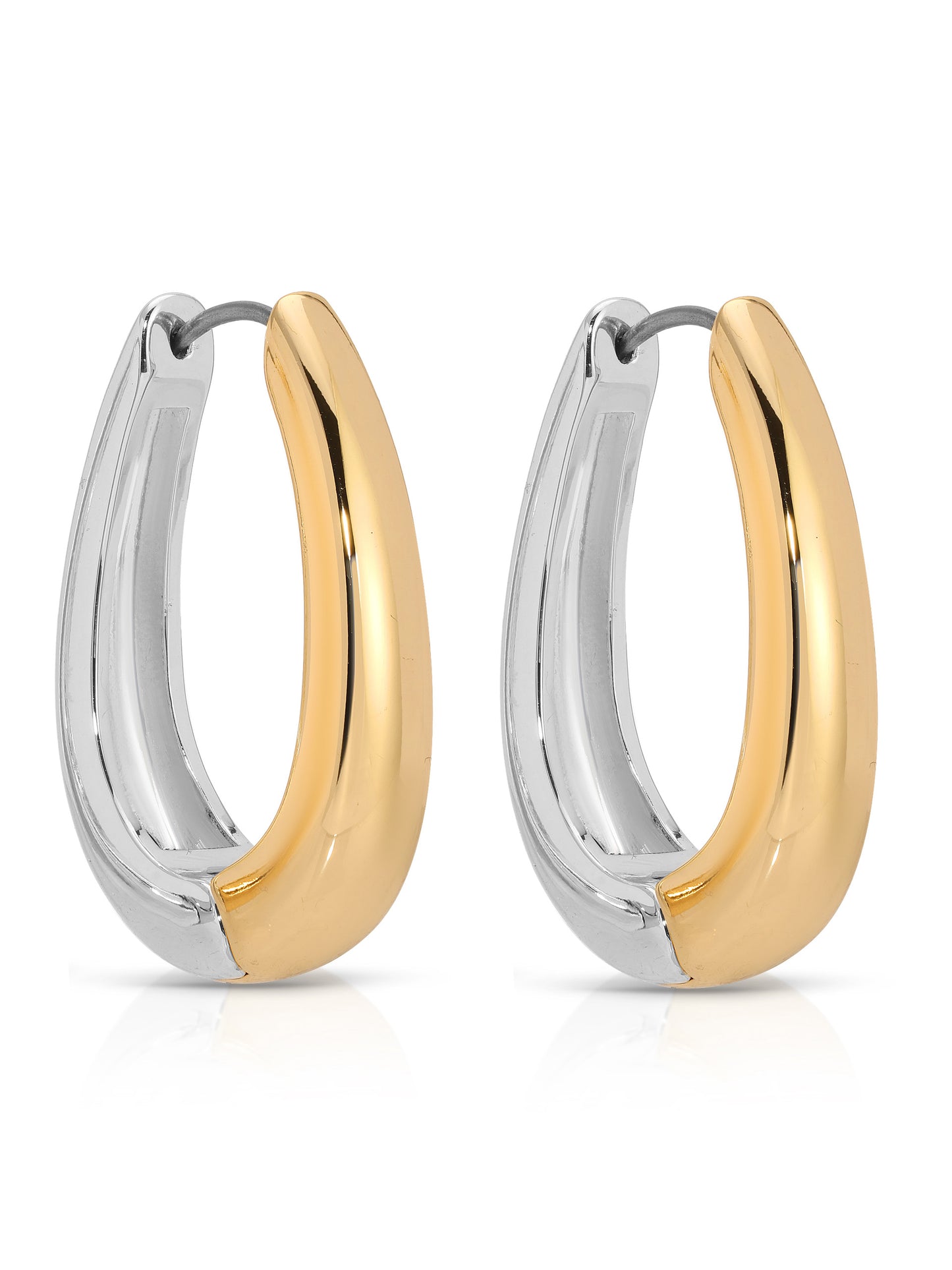 Mixed Metal Hoops 18k Gold Plated and Silver Plated 3